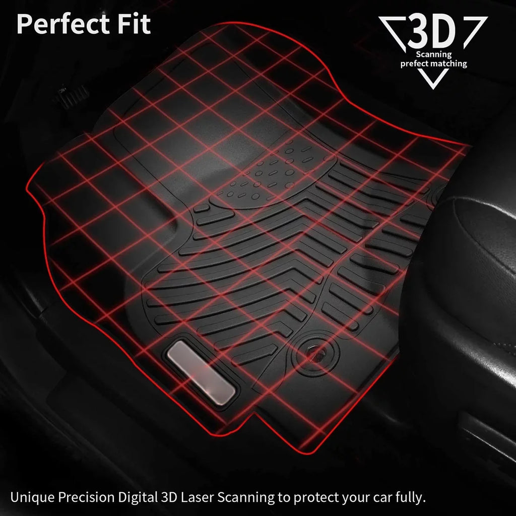 Ledkingdomus  Rubber Front & Rear for 2014 2015 2016 2017 2018 2019 Toyota Corolla Floor Mats Set All-Weather Protection