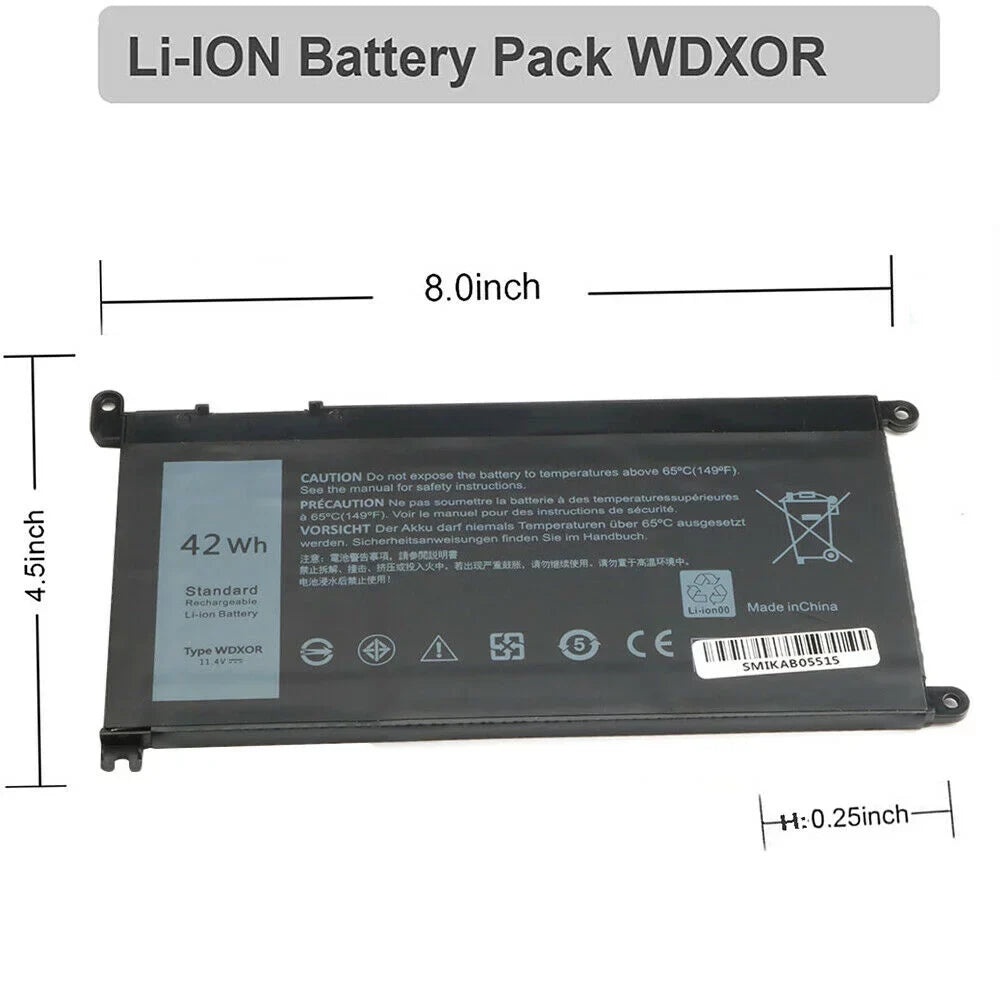 42WH WDX0R Battery for Dell Inspiron 5565 7573 Series P66F P75F P69G