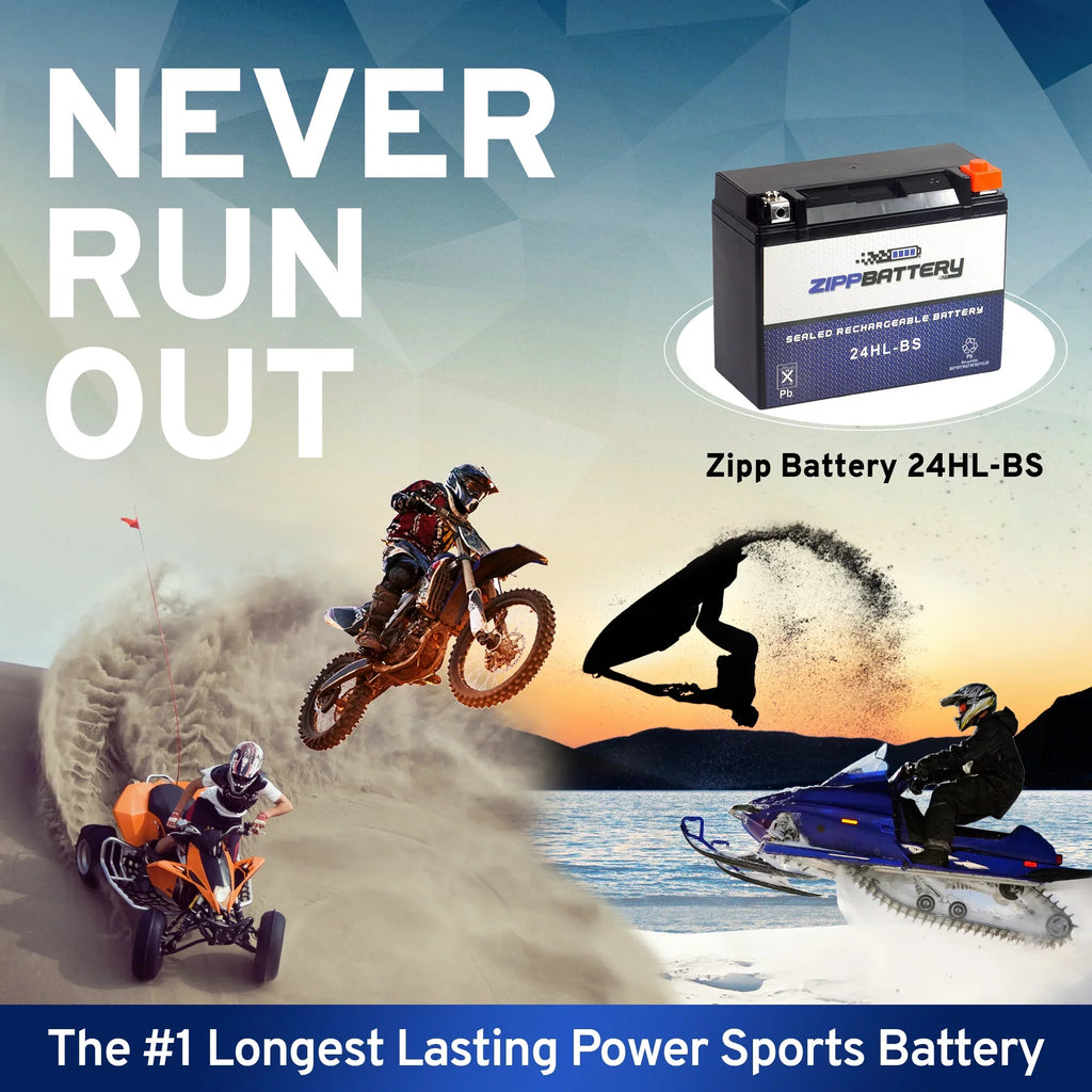 Zipp Battery YTX24HL- (24HL- 12 Volt,21 Ah, 260 ) Motorcycle Battery for Kawasaki 1200cc Zg1200 Voyager Xii 1995