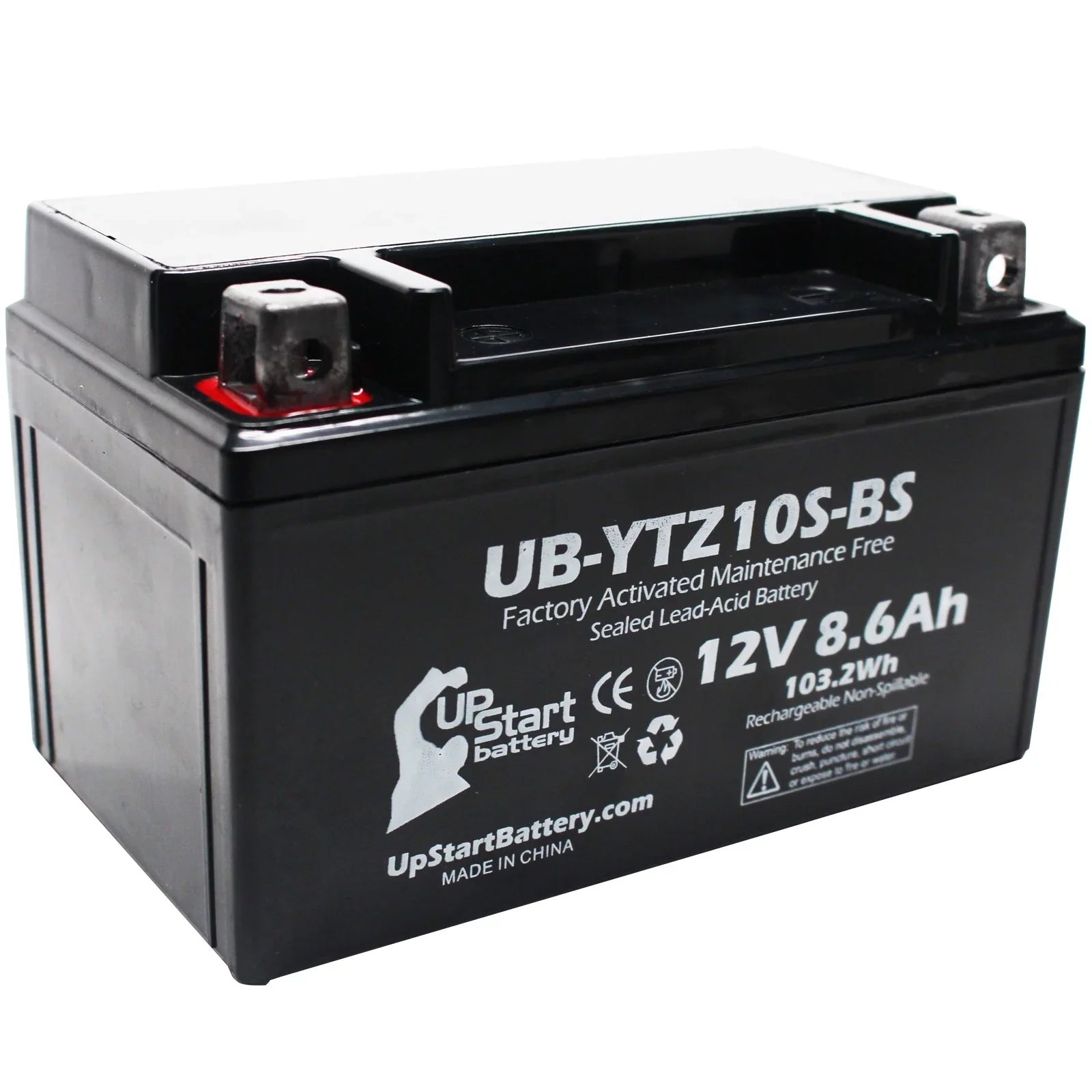 5-Pack UpStart Battery Replacement for 2011 Yamaha -R1 1000CC Factory Activated, Maintenance Free, Motorcycle Battery - 12V, 8.6Ah, -YTZ10S-
