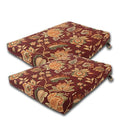 Set Of 2 Outdoor Dinning Trapezoid Seat Bottom Cushion 21" W X 24" D X 3" H. Polyester Fabric Cassie Cherry Palm