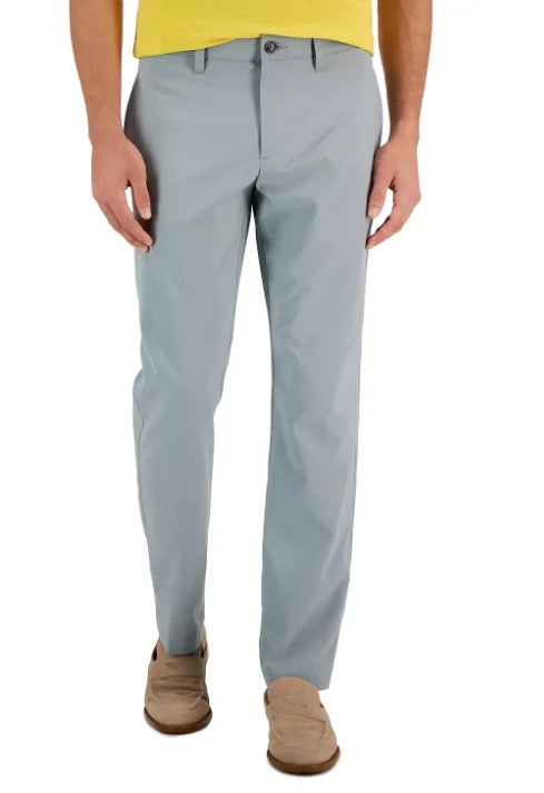 Perry Ellis Portfolio Men's Slim-Fit Solid Tech Pants in Monument Grey 38 x 32