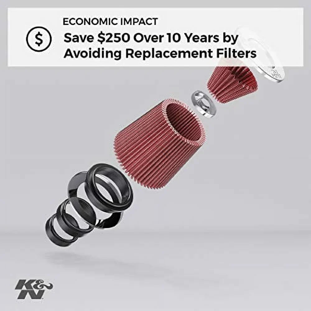 K&N Universal Clamp-On Engine Air Filter: Washable and Resuable: Round Tapered; 6 in (152 mm) Flange ; 6 in (152 mm) Height; 7.5 in (191 mm) Base; 4.5 in (114 mm) Top , -1048