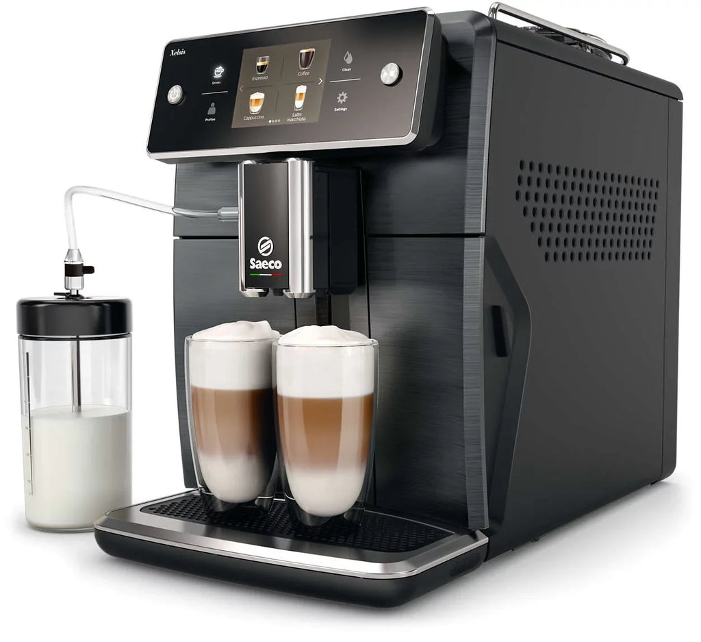 Saeco Xelsis SM7684/04 Super Automatic Espresso Machine, Titanium Metal Front
