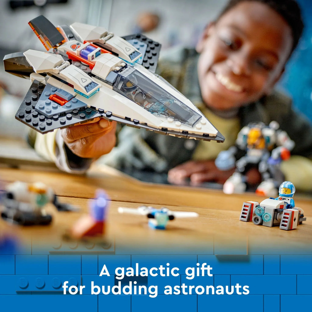 City Space Explorers Pack, Kids’ Space Toy Playset Bundle for Boys and Girls Aged 6 and Up, 3 Building Sets in 1 Box, Space Gift Mech Toy, Interstellar Spaceship, Hoverbike, 3 Minifigures, 60441