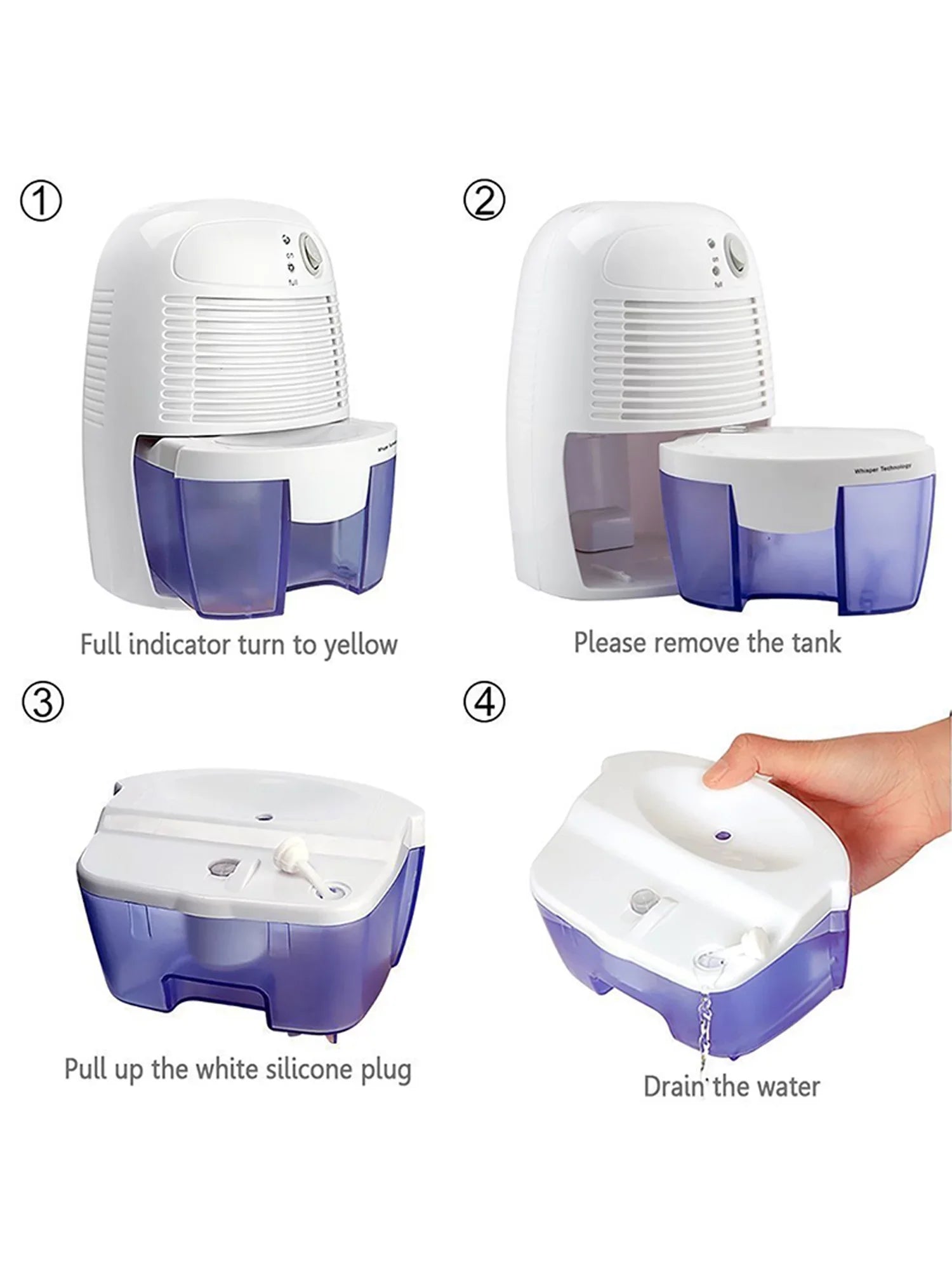 Small Space Mini Dehumidifier Quietly Extract Moisture Portable Dehumidification