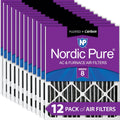 Nordic Pure 16x25x2 Furnace Air Filters  8 Pleated Plus Carbon 12 Pack