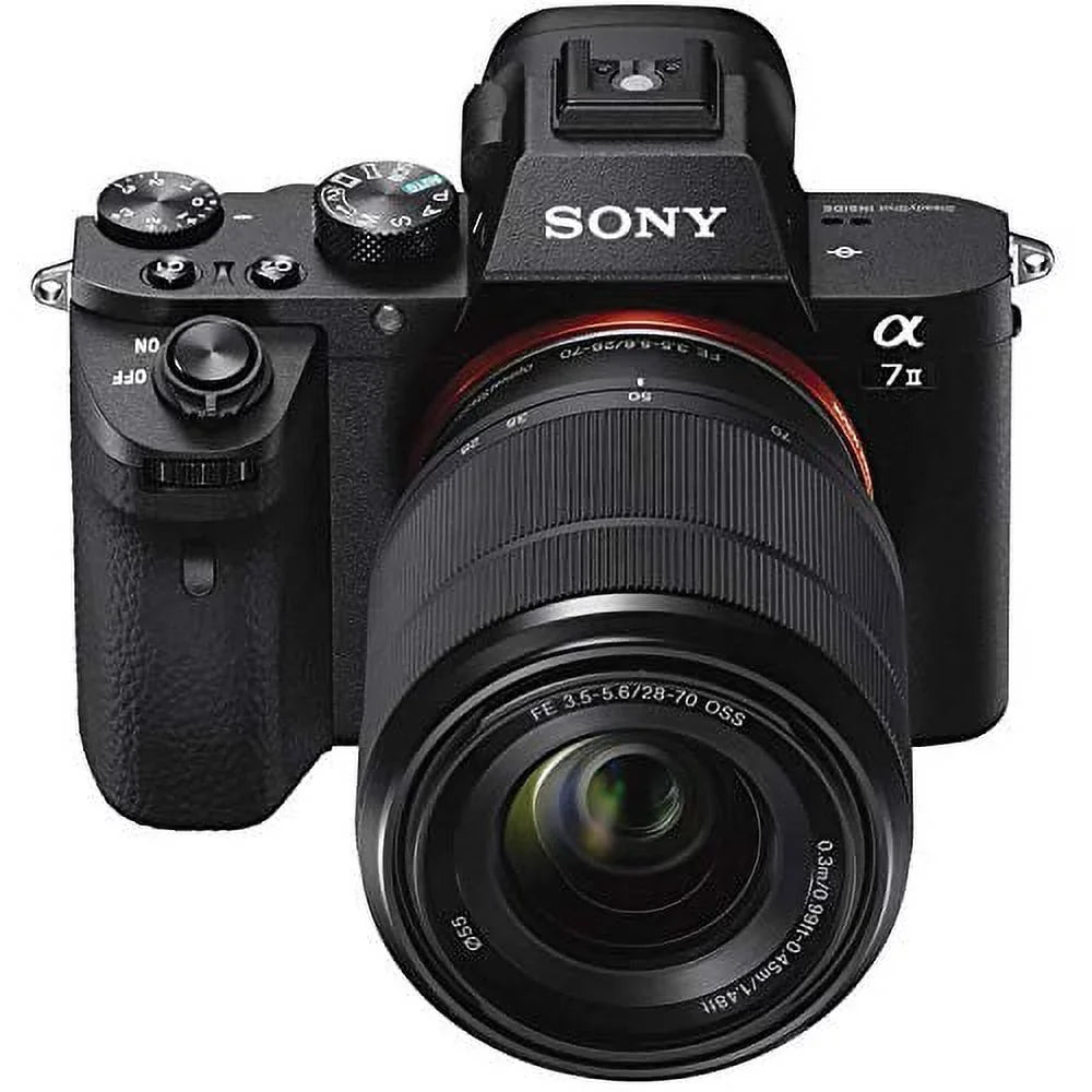 Sony Alpha a7  Mirrorless Camera with  28-70mm f/3.5-5.6  Lens ILCE7M2K/B With Bag, Additional Battery, Rode Mic,  Light, 64GB Memory Card, Sling Soft Bag, , Plus Essential Accessories