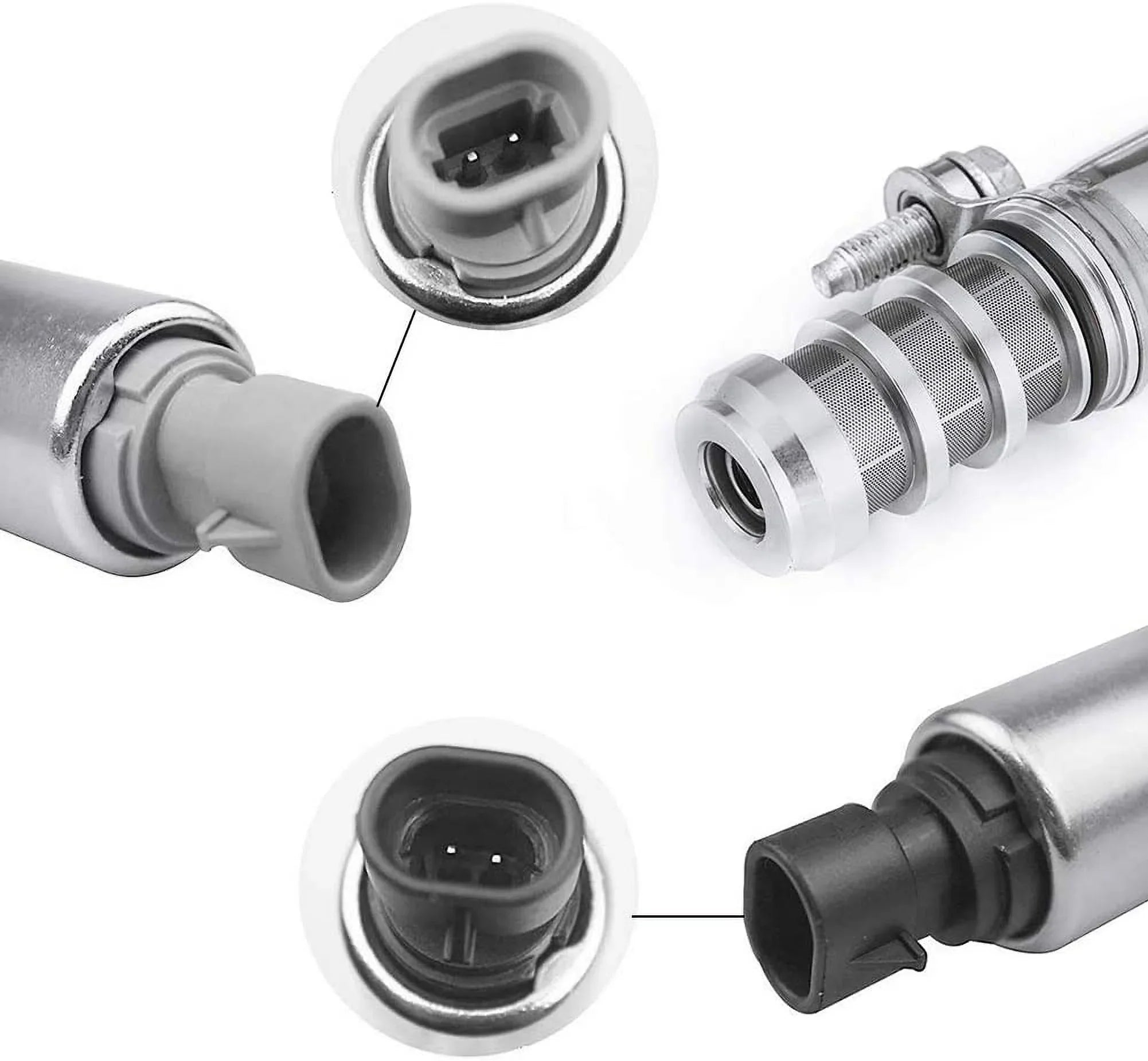 [2 Pcs] Intake + Exhaust Camshaft Position Actuator Solenoids For  Chevy Malibu  Buick Pontiac 2.0L 2.2L 2.4L 12655420 12655421
