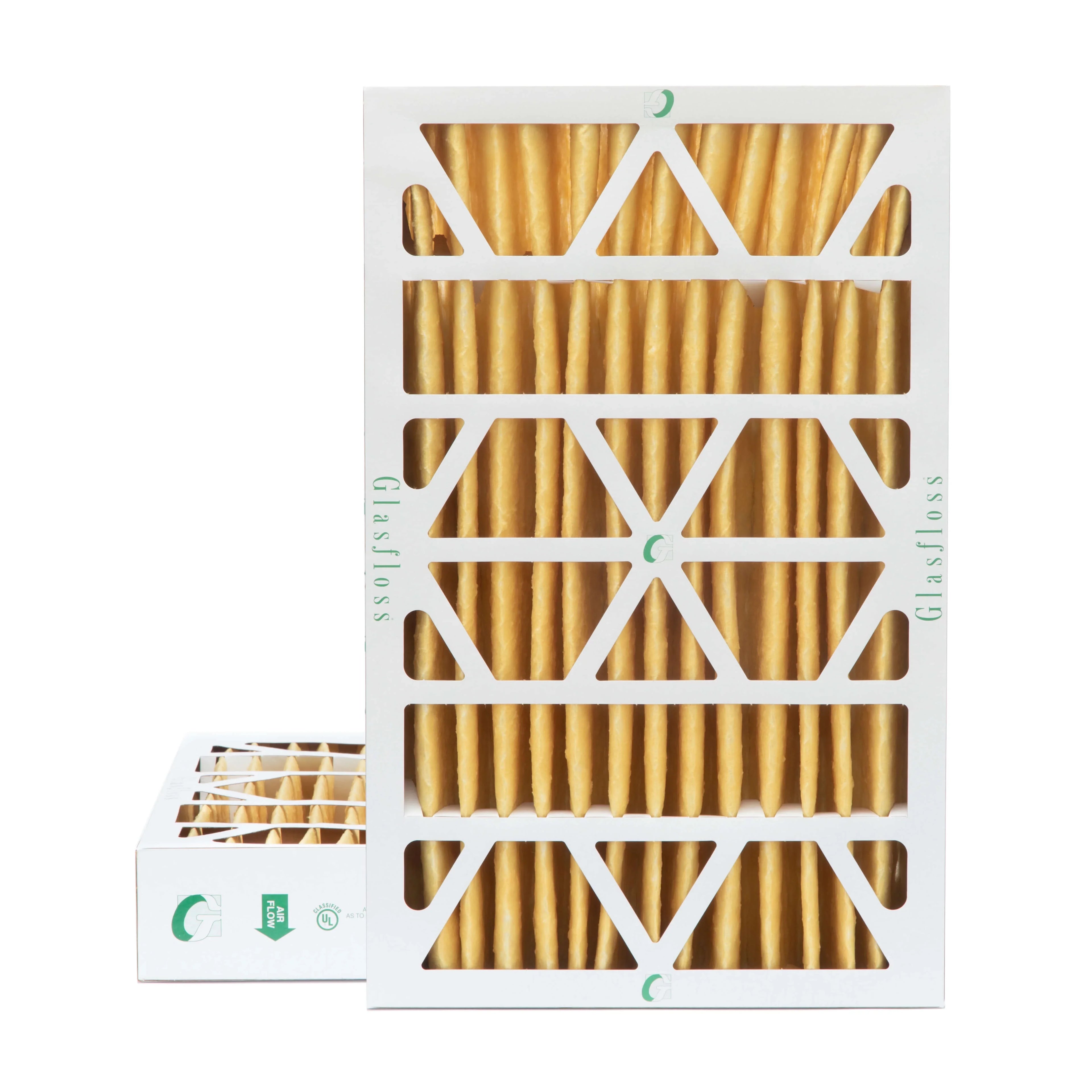 2 Pack of 12x24x4  11 Pleated 4" Inch Air Filters by Glasfloss. Actual Size: 11-3/8 x 23-3/8 x 3-3/4