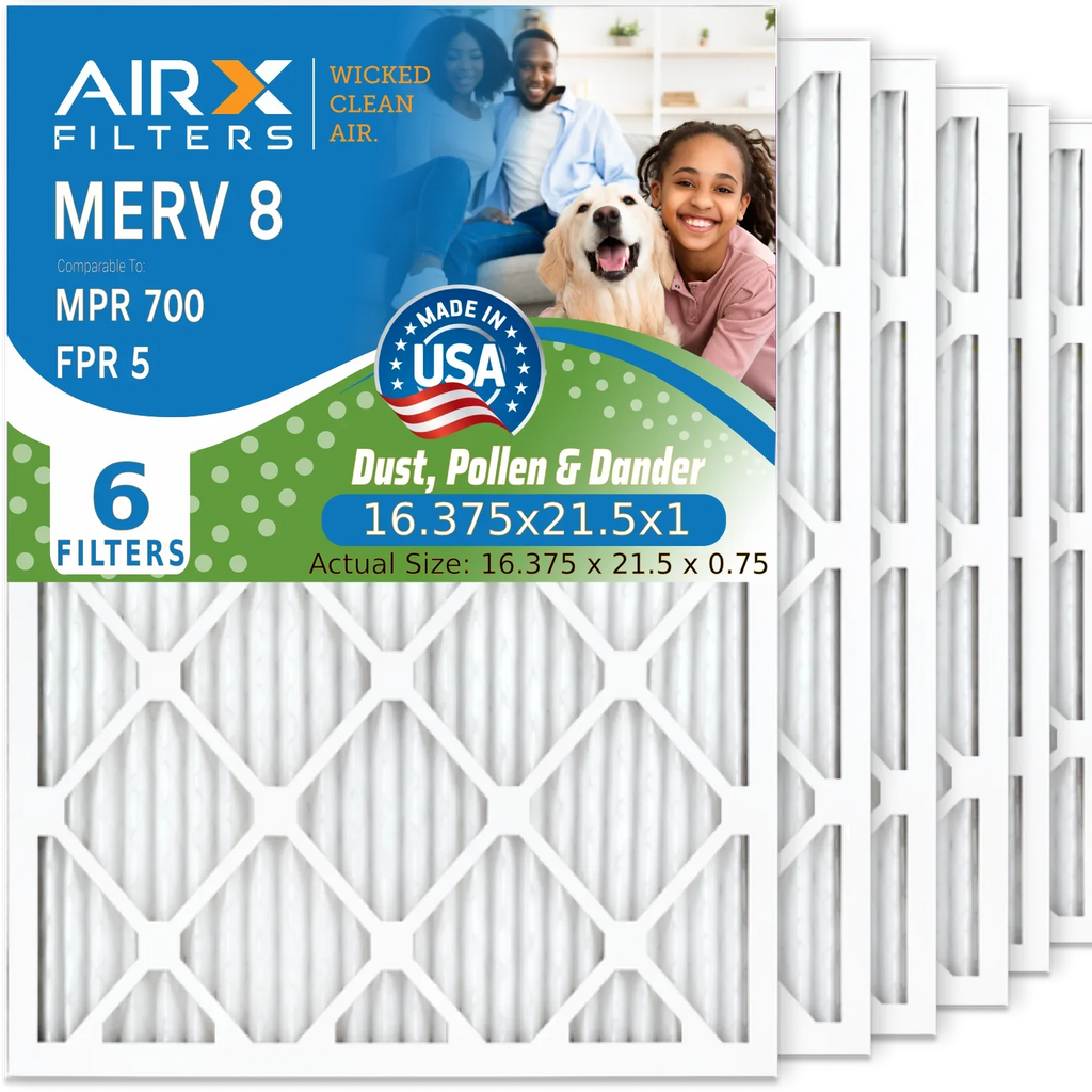 16.375x21.5x1 Air Filter  8 Comparable to  700 &  5 Electrostatic Pleated Air Conditioner Filter 6 Pack  Premium  Made 16.375x21.5x1 Furnace Filters by     .