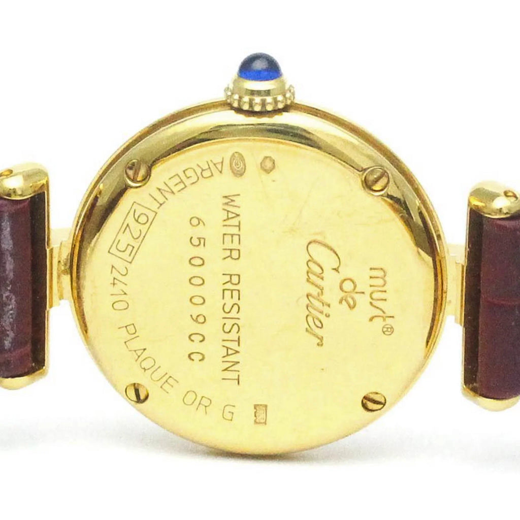 Pre-Owned  Must Colisee Gold Plated Leather Quartz Ladies Watch BF568960 (Good)