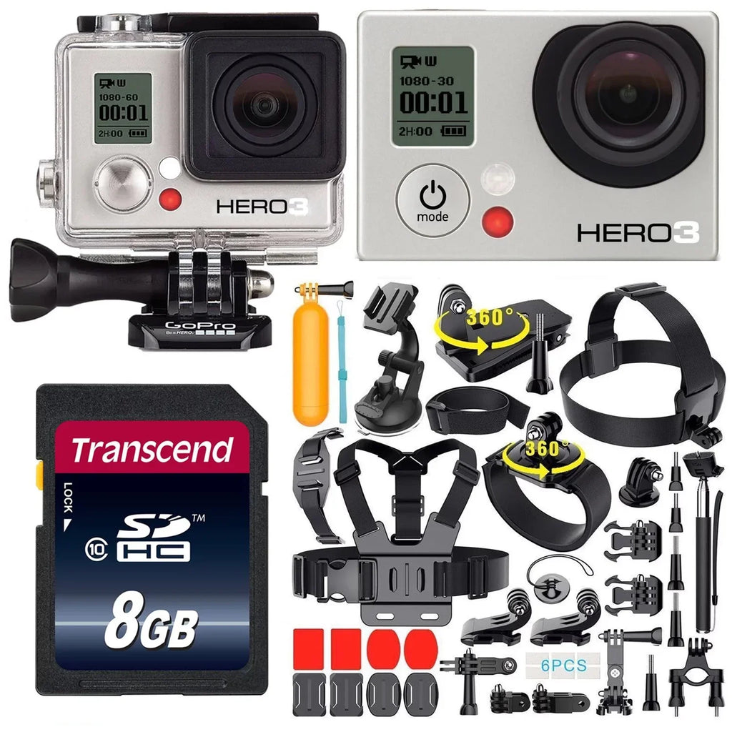 Restored GoPro HERO3 White Edition 1080p Camcorder -301 With 35-In-1 Action Camera Accessory Kit (Refurbished)