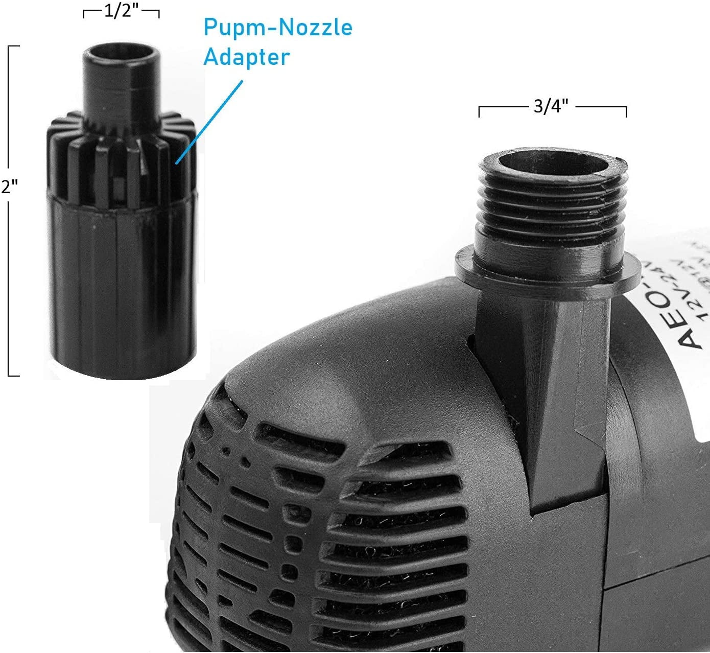 12V - 24V  Brushless Submersible Water Pump, 410GPH, for Solar Fountain, Fish Pond, and Aquarium 410GpH 1 Pack