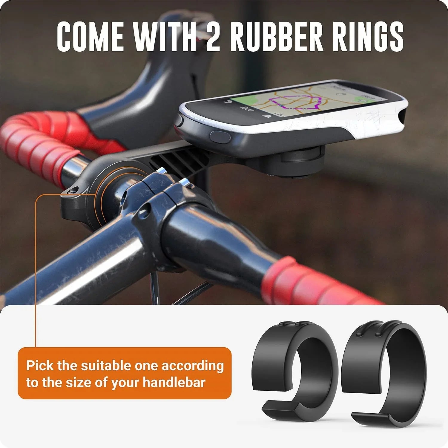 Flush Out Front Mount and Quarter-Turn to Friction Flange Mount Adapter Compatible with Garmin Edge  Bike