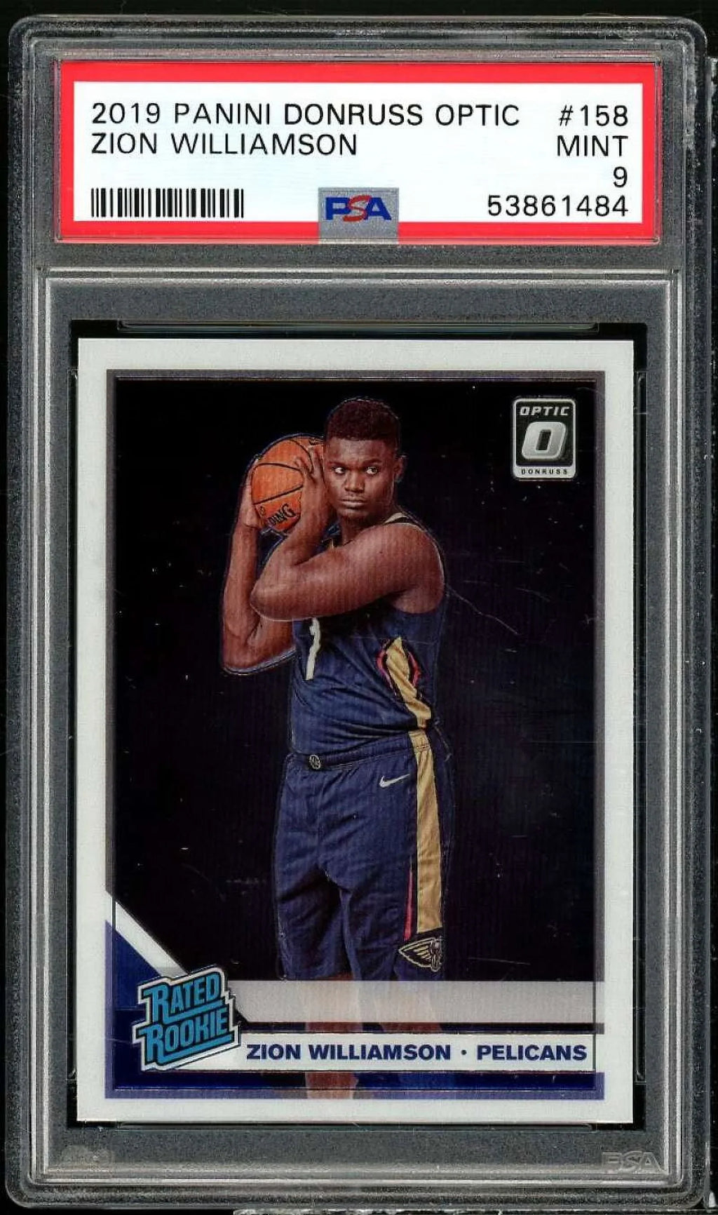 Zion Williamson Rookie Card 2019-20 Panini Donruss Optic #158  9