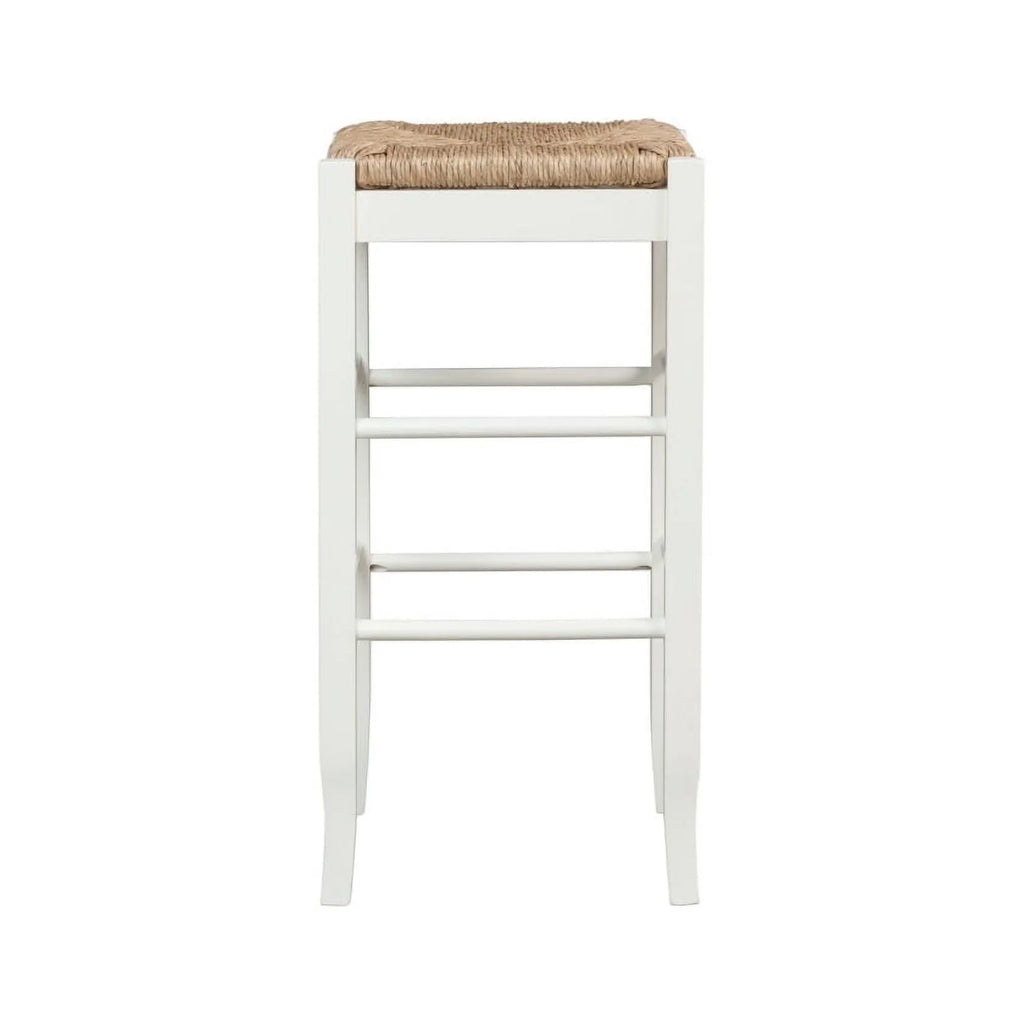 29"  Rush Stool, White