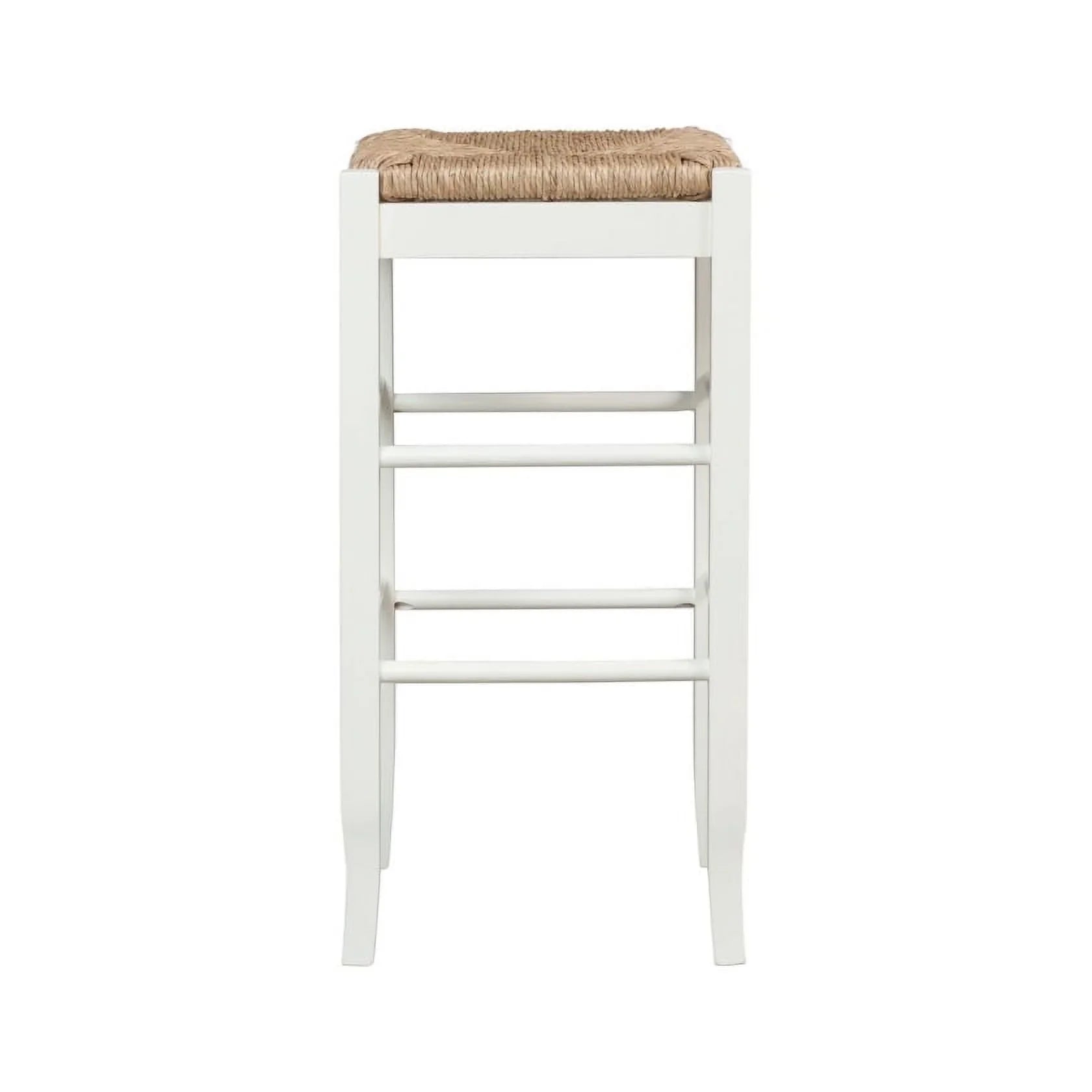 29"  Rush Stool, White