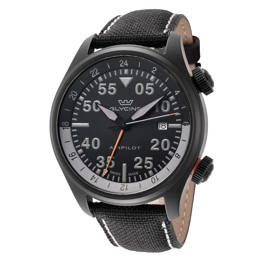 Glycine Airpilot  44 Quartz Black Dial Men's Watch GL0435