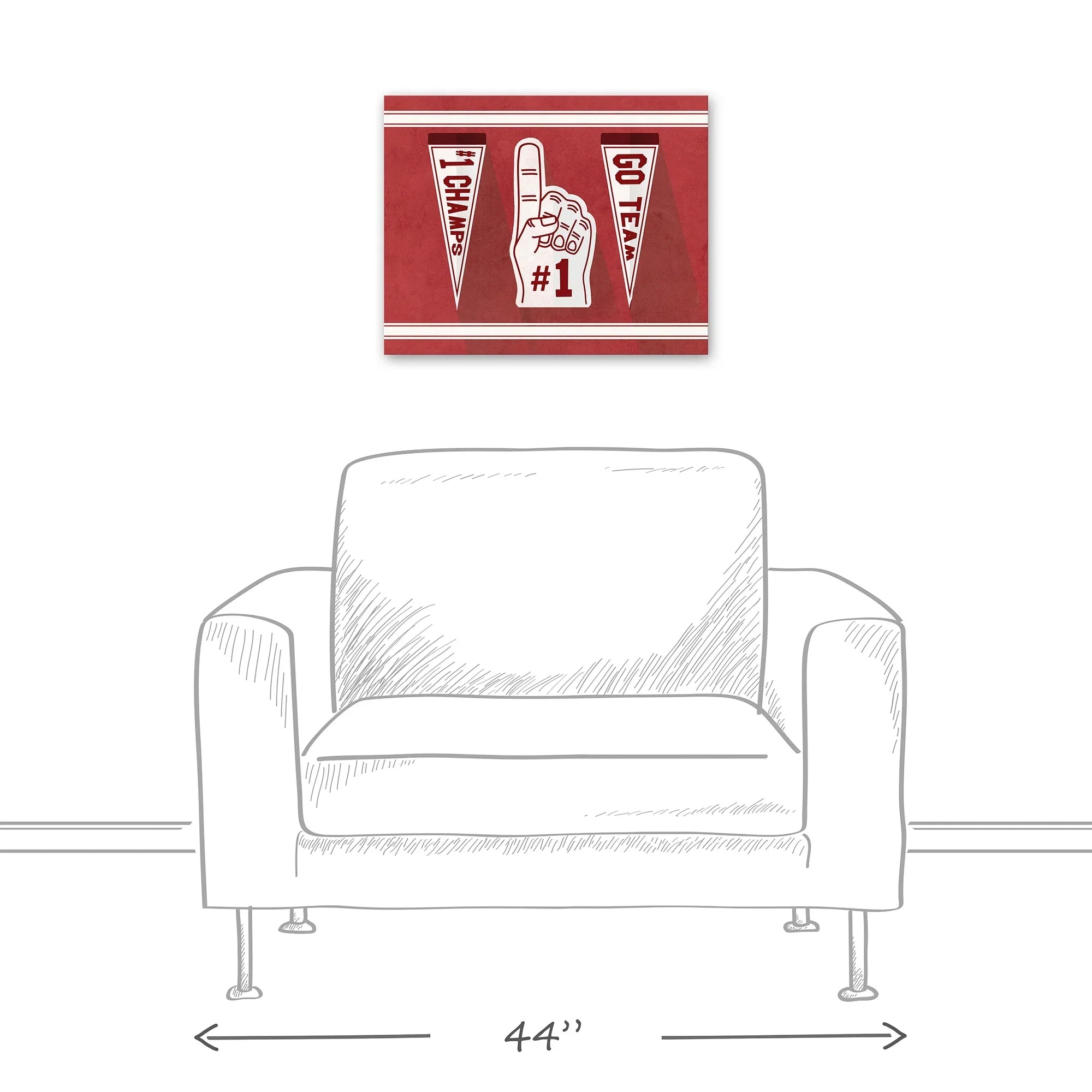 Creative Products Number One Fan 16x20 Canvas Wall Art