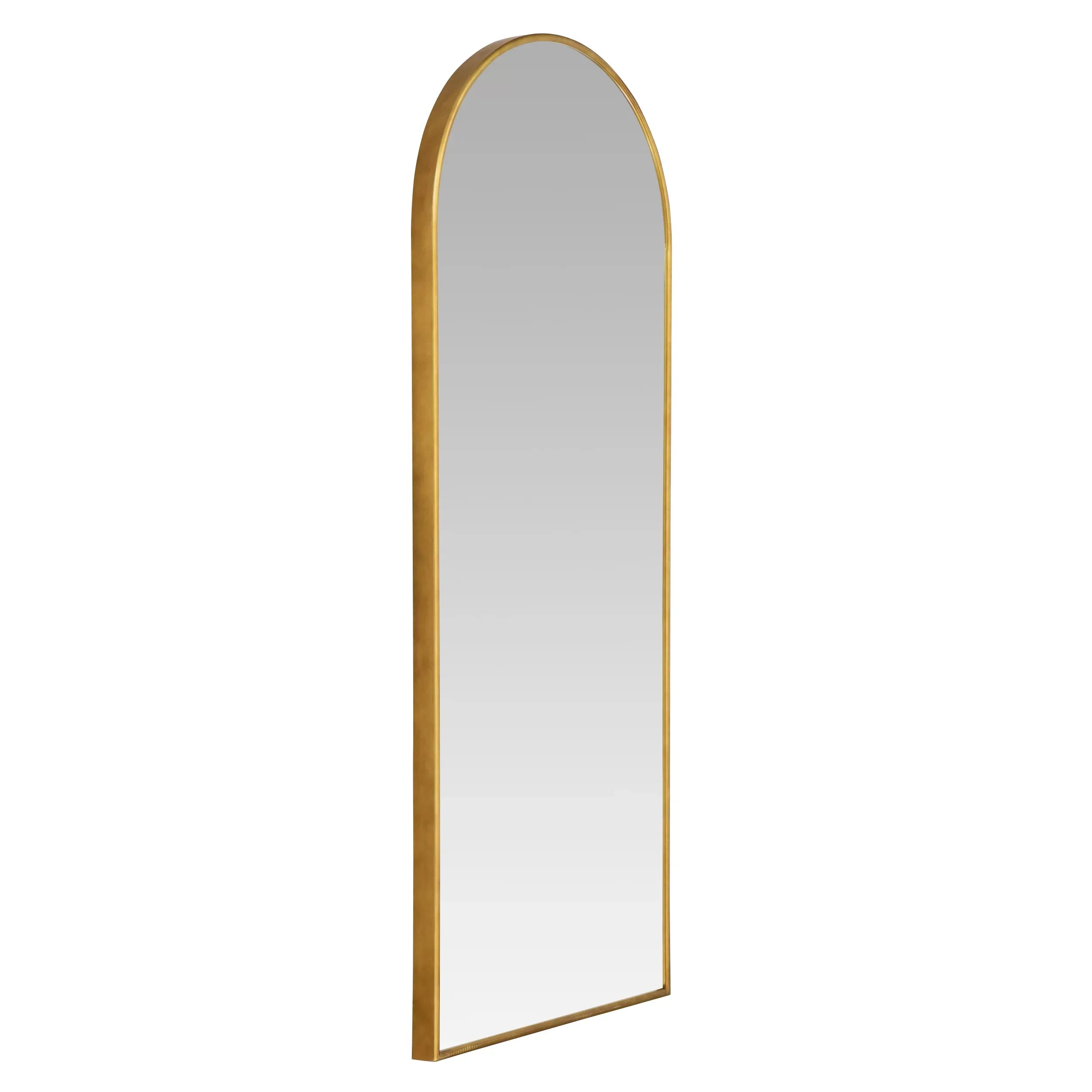 Nadia Arch Gold Metal 70"x28" Modern Glam Floor Mirror