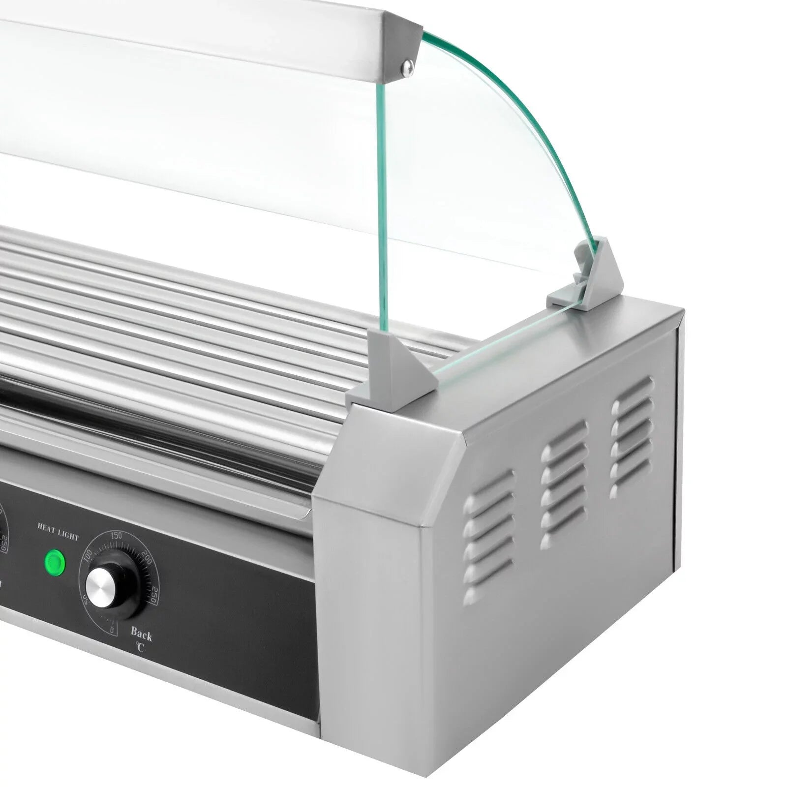 110V Sausage Grilling Machine Set 12-Hot Dog Holds 0-250℃ W/5 Stainless Rollers