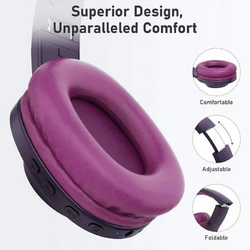 Wireless Headphones Foldable Over Ear Headset w Mic Earphones Hi-Fi Sound R5J for Samsung Galaxy Tab S6 Lite 10.4 S2 8.0 10.5 S5e 10.5 S4 10.5 S7 (2020) S 10.5 -T800 S8 Plus S21 Plus S20