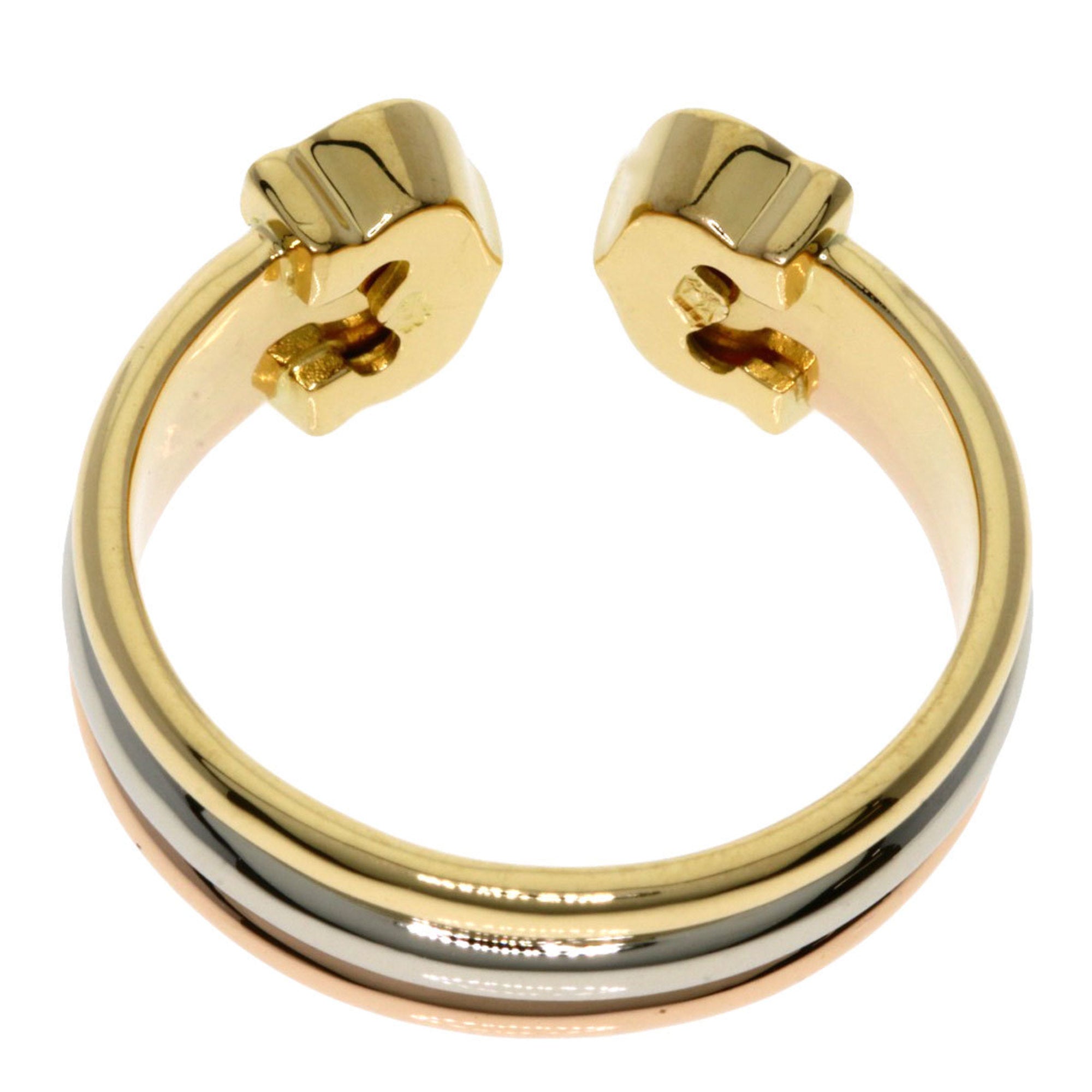 Pre-Owned Cartier 2C Ring #50 K18 Yellow Gold/K18WG/K18PG Women's  (Good)