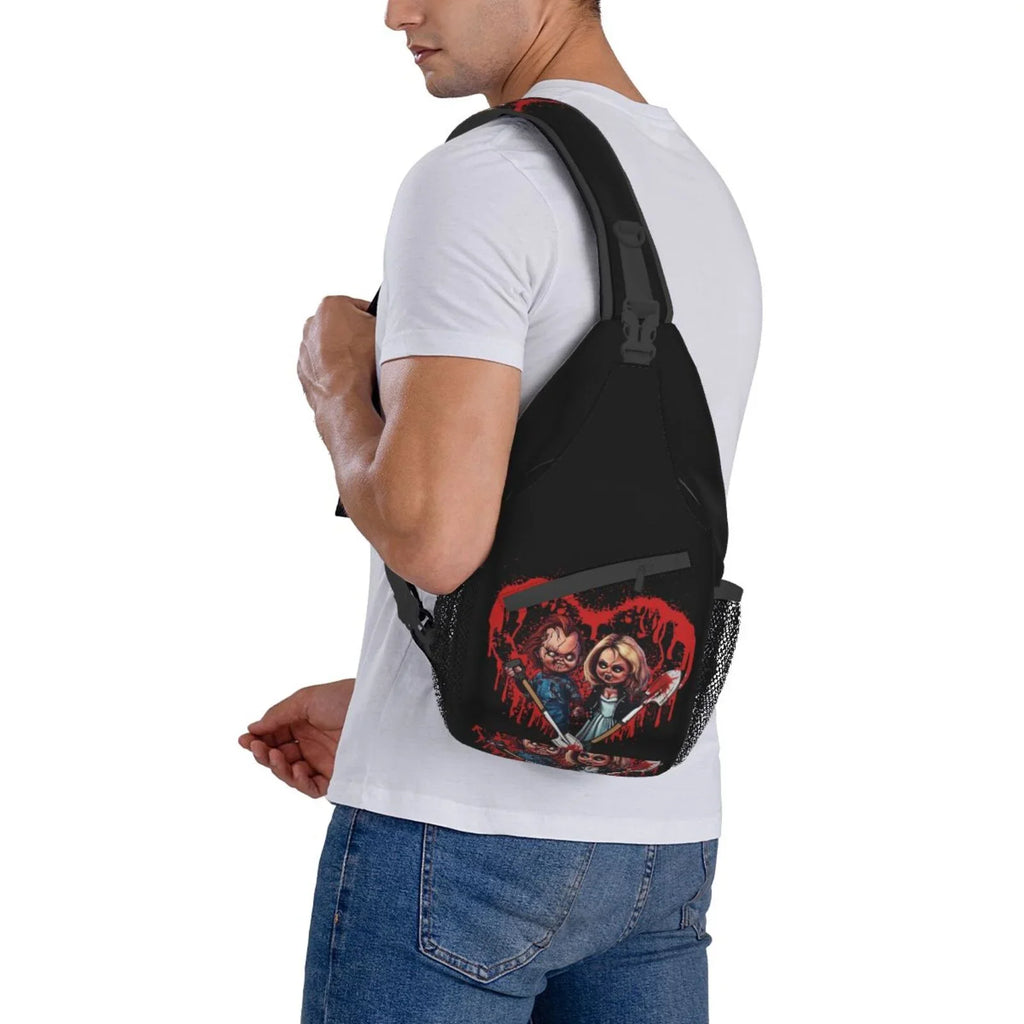 Bride Of Chucky Play Chest Bags Crossbody Sling Backpack Unisex Travel Hiking Daypack Shoulder Bag Gifts For Women Men