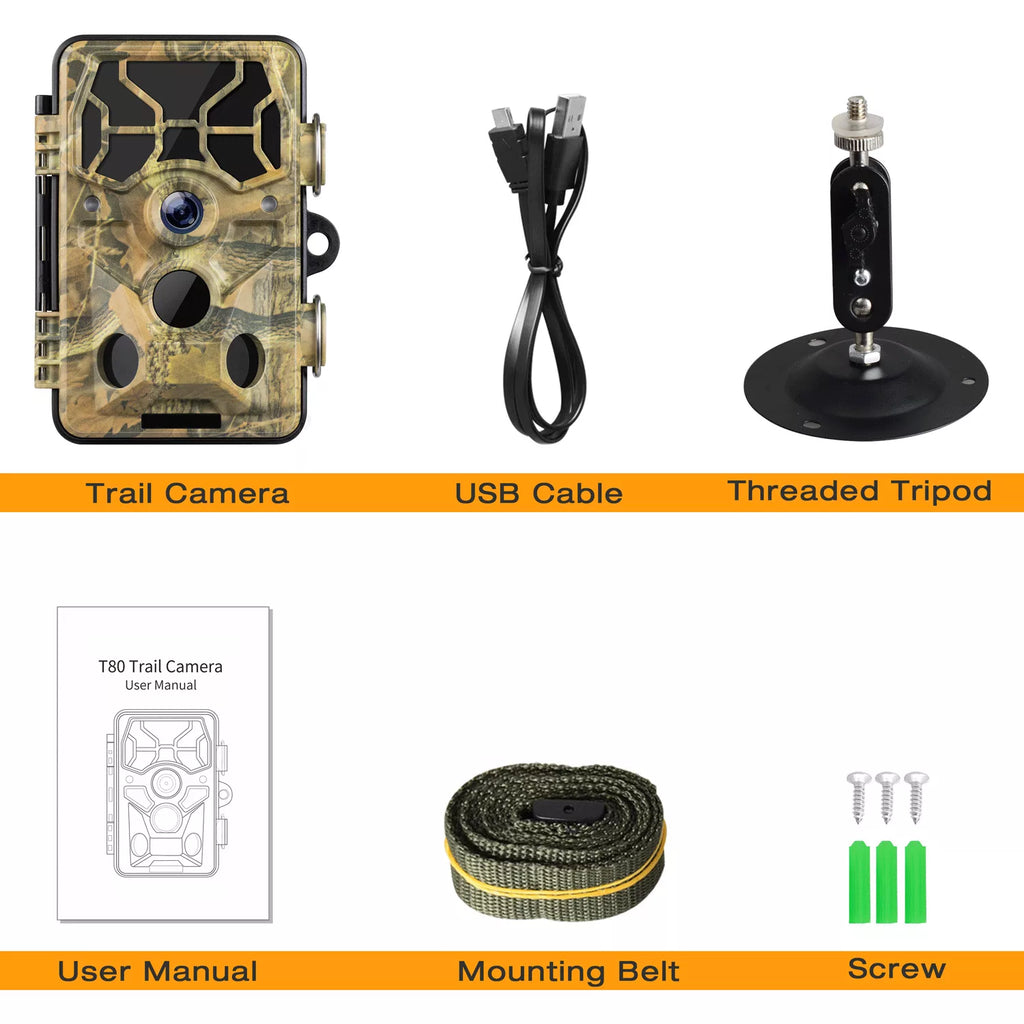 WiFi Trail Camera 30MP 1296P Bluetooth Hunting Game Camera with Infrared Night Vision Motion Activated Trail Camera with IP66 Waterproof for Wildlife Monitoring