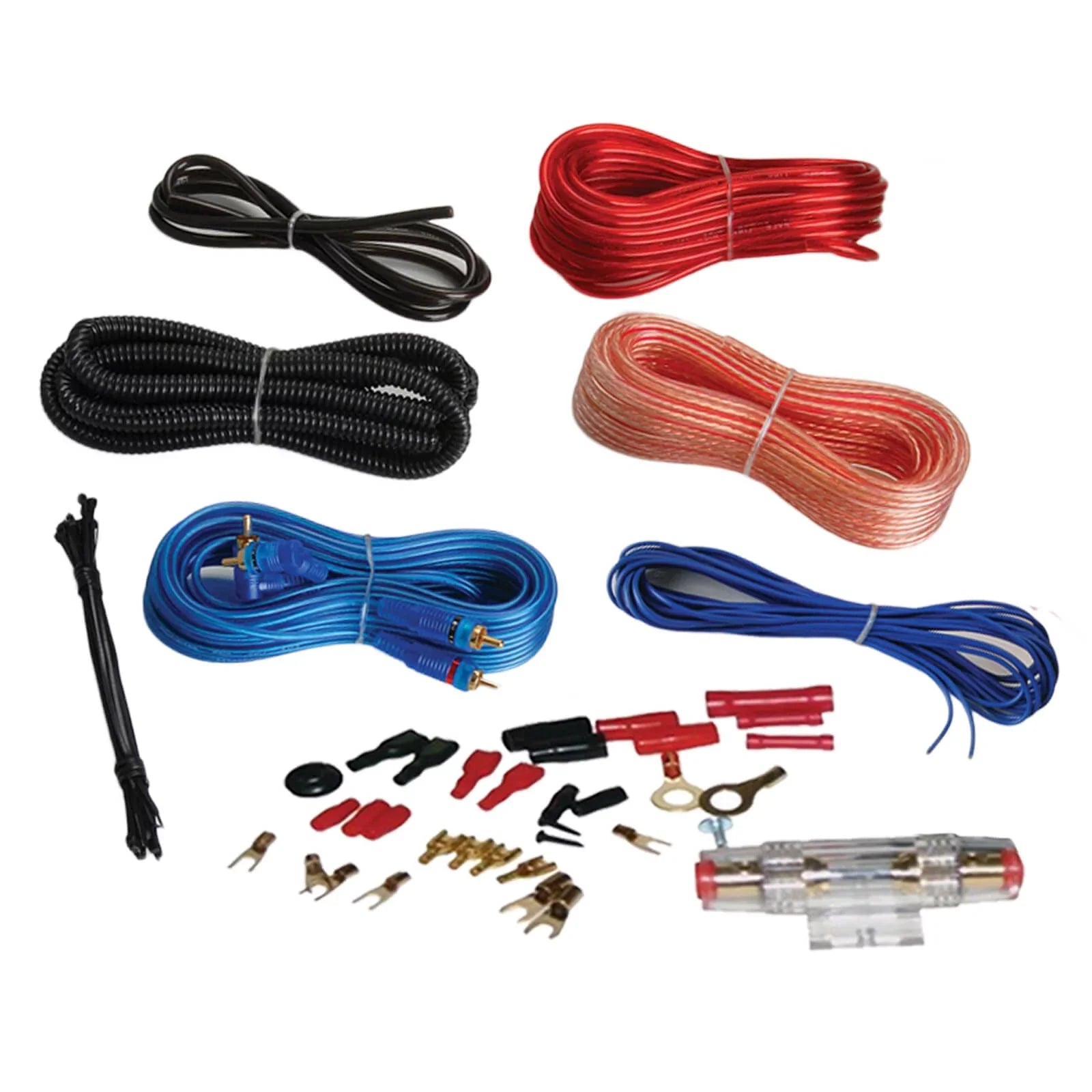 21-29' Pontoon Boat Audio Bundle: Pyle Double  Bluetooth Marine Receiver, 4x 6.5'' Waterproof White Speakers, 4-Channel Amplifier, Amp Installation Kit, 18 Gauge 50  Speaker Wire, Radio Antenna