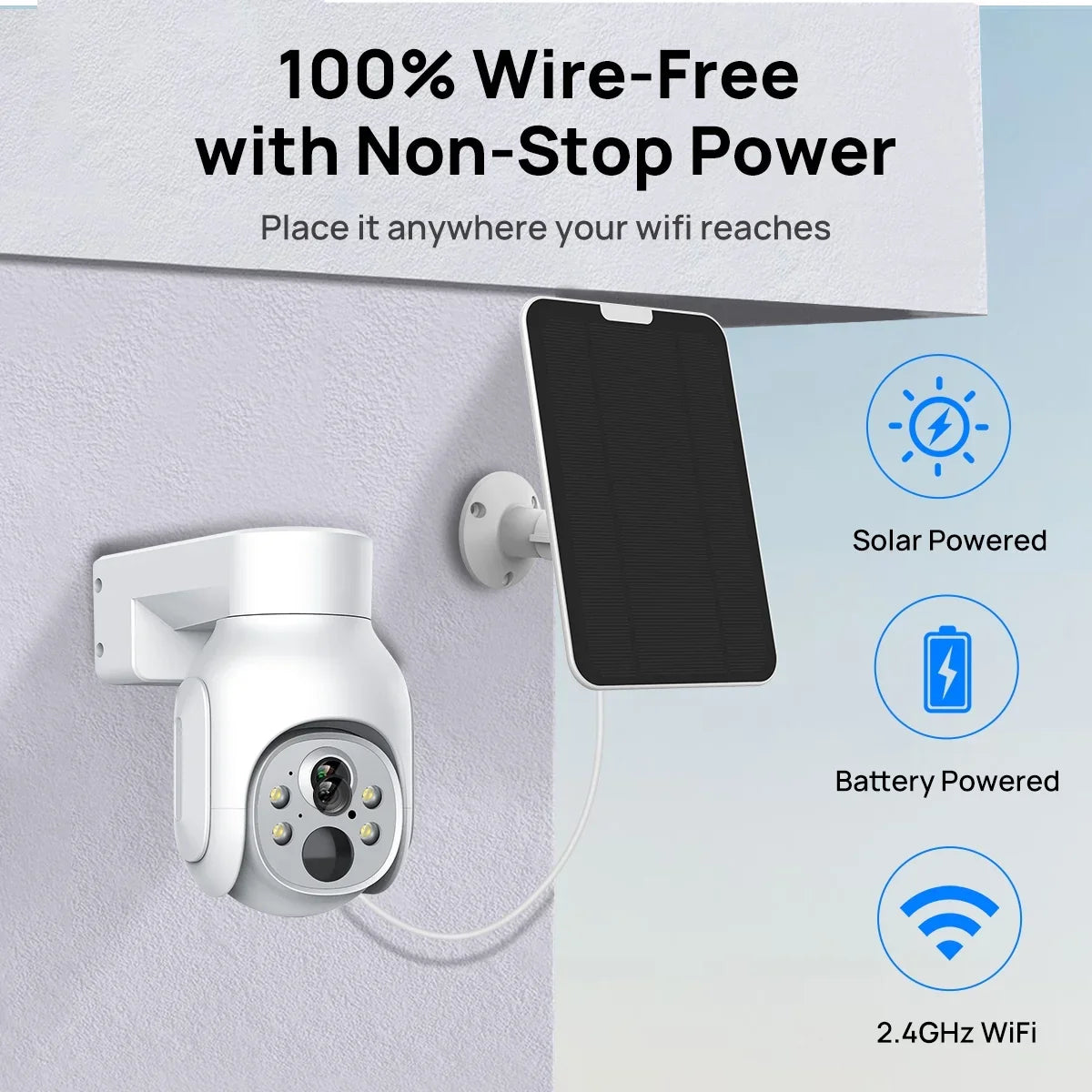 System 2Pcs 4MP Rechargeable Battery WiFi   Camera Kit with Solar Panels,4CH Base Station,Wireless Technology,Night Vision,Motion Detection