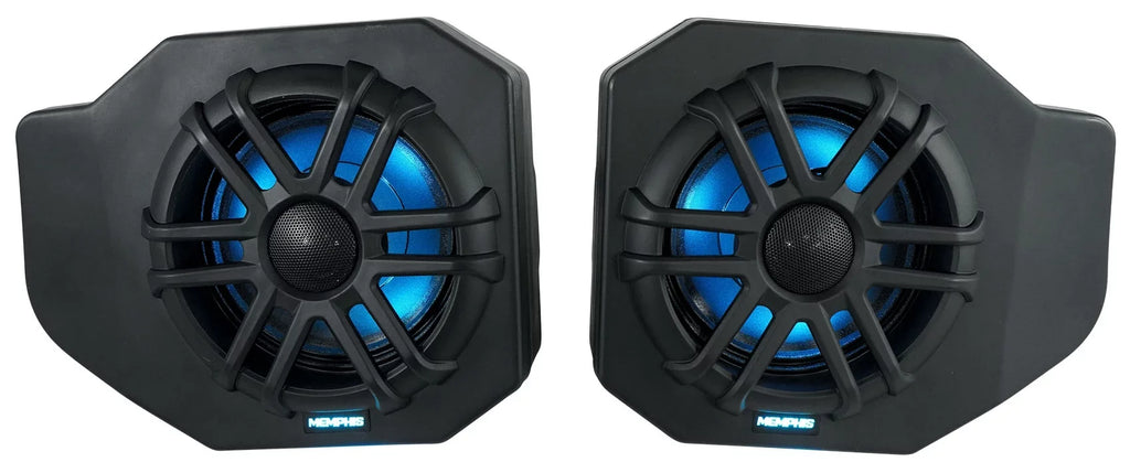 Pair Memphis Audio RNGR65FE Pods+ Tower Speakers+Amp For 2018+ Polaris Ranger