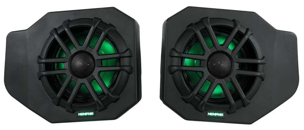 Pair Memphis Audio RNGR65FE Pods+ Tower Speakers+Amp For 2018+ Polaris Ranger