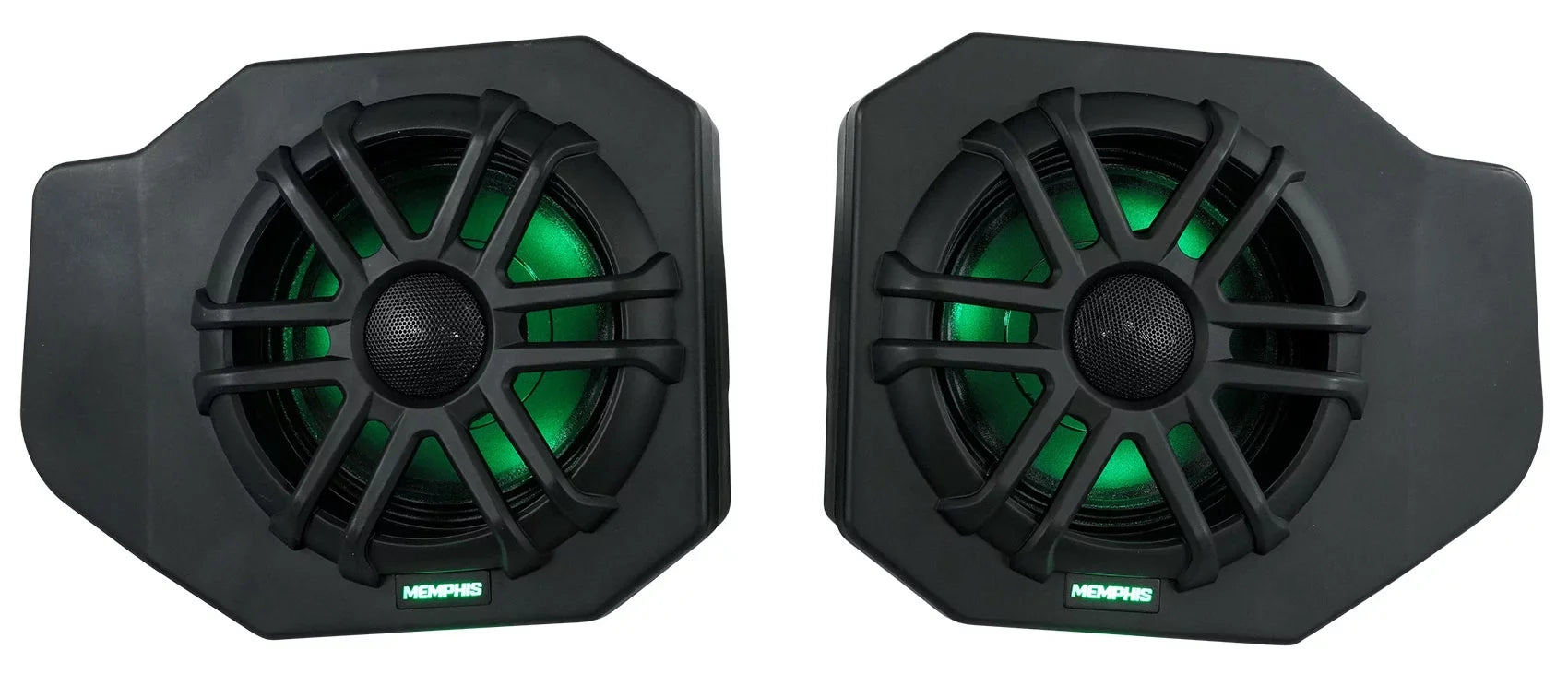 Pair Memphis Audio RNGR65FE Pods+ Tower Speakers+Amp For 2018+ Polaris Ranger