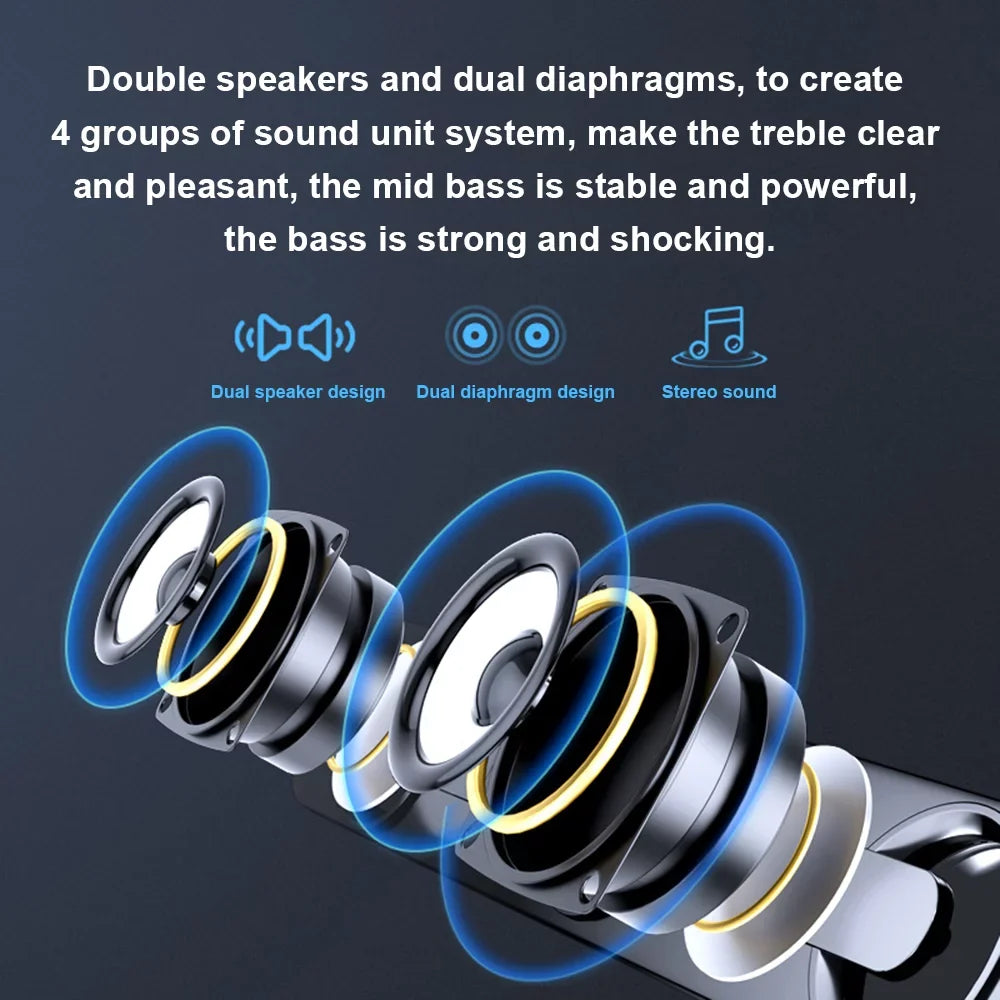 GoolRC V-111 Computer Speaker  Wired Powerful Bar Stereo Subwoofer Bass Speaker Surround Sound Box for  Laptop Phone Tablet MP3 MP4
