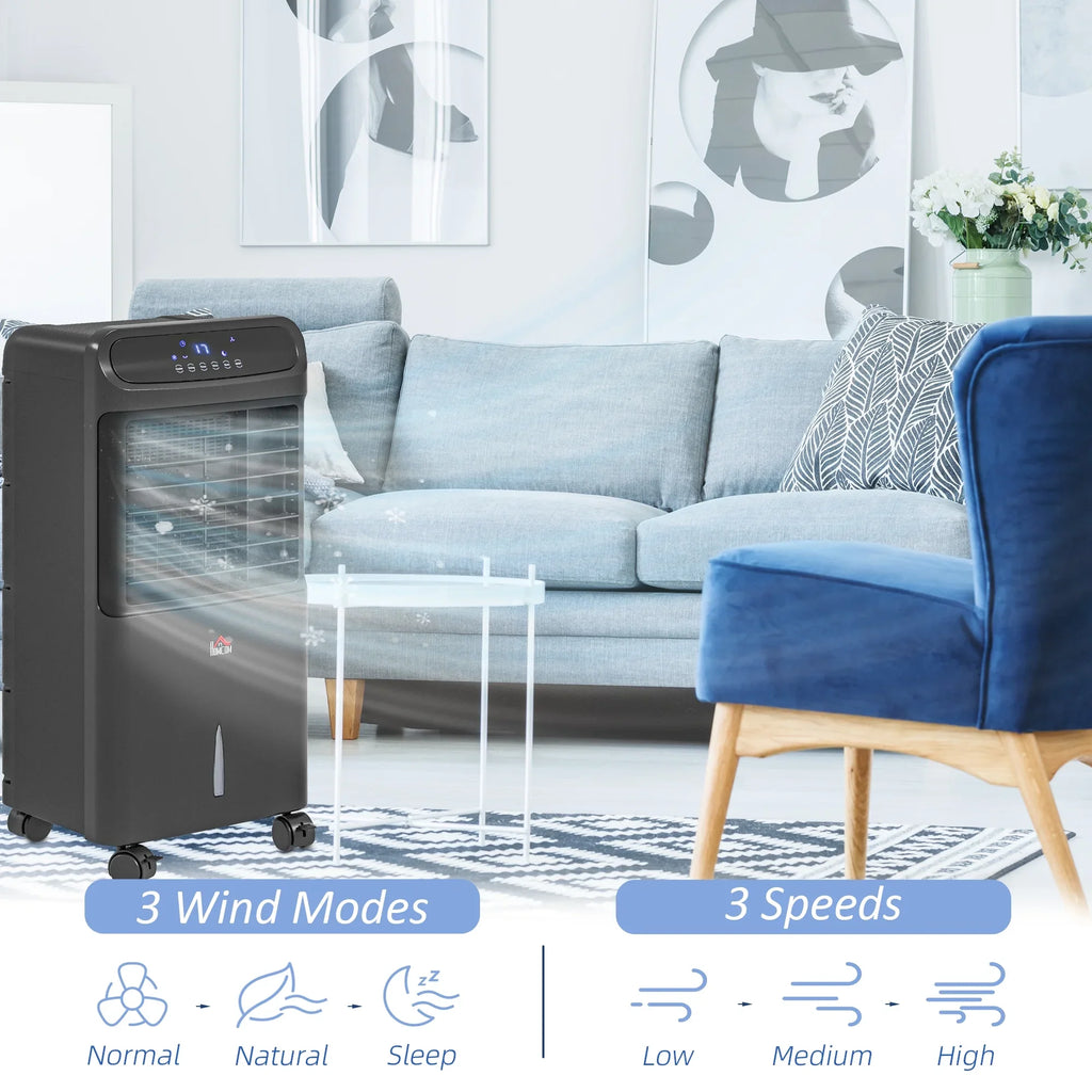 3-In-1 Mobile Evaporative Air Cooler with Remote Oscillating Black