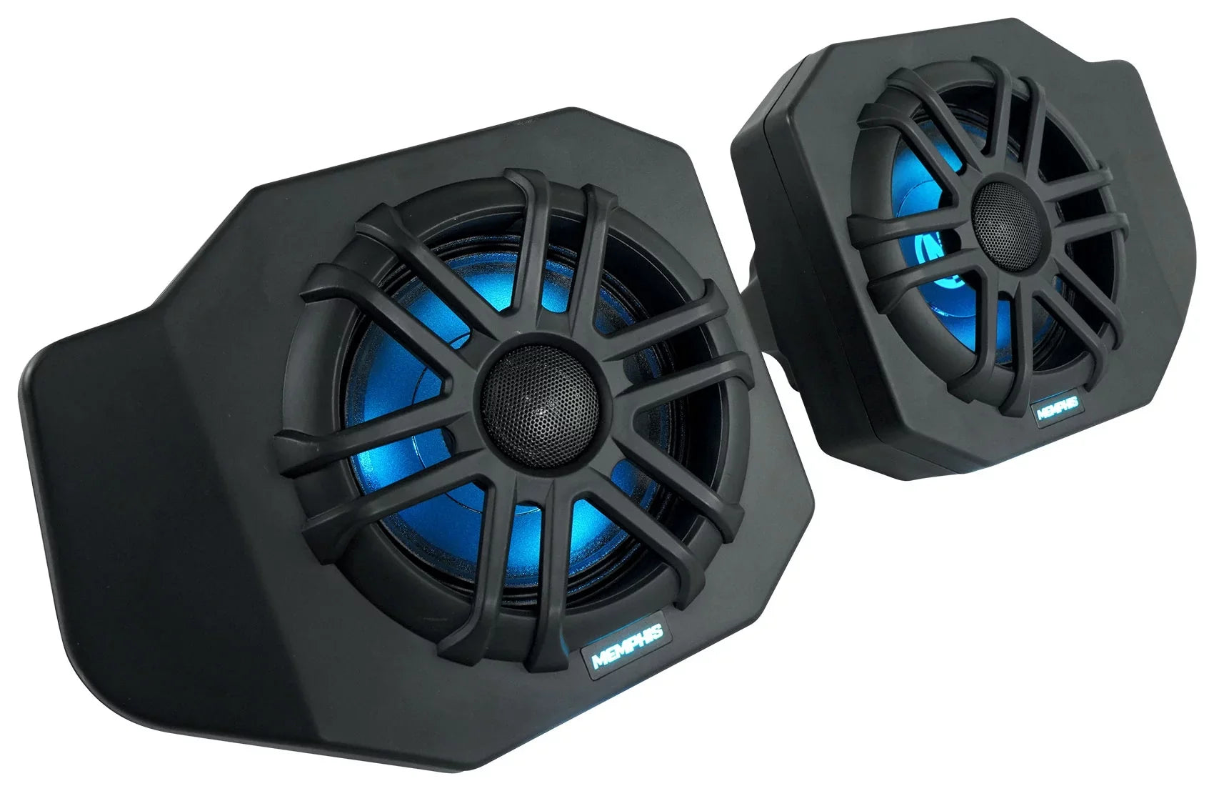 Pair Memphis Audio RNGR65FE Pods+ Tower Speakers+Amp For 2018+ Polaris Ranger