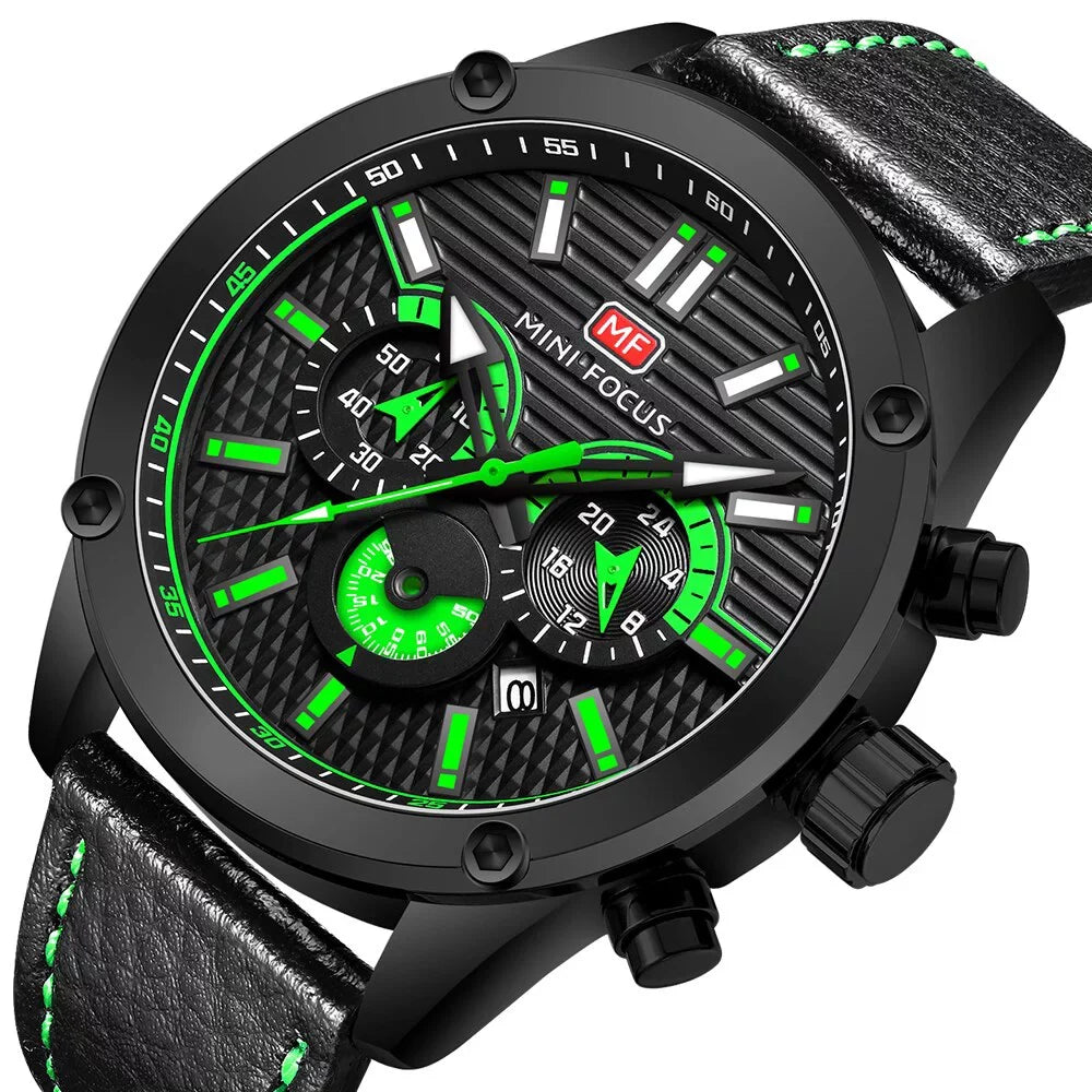 Watch Men Waterproof Black Leather Strap Luxury Brand Fashion Sport Montre Homme Wristwatch Quartz Relogio Masculino