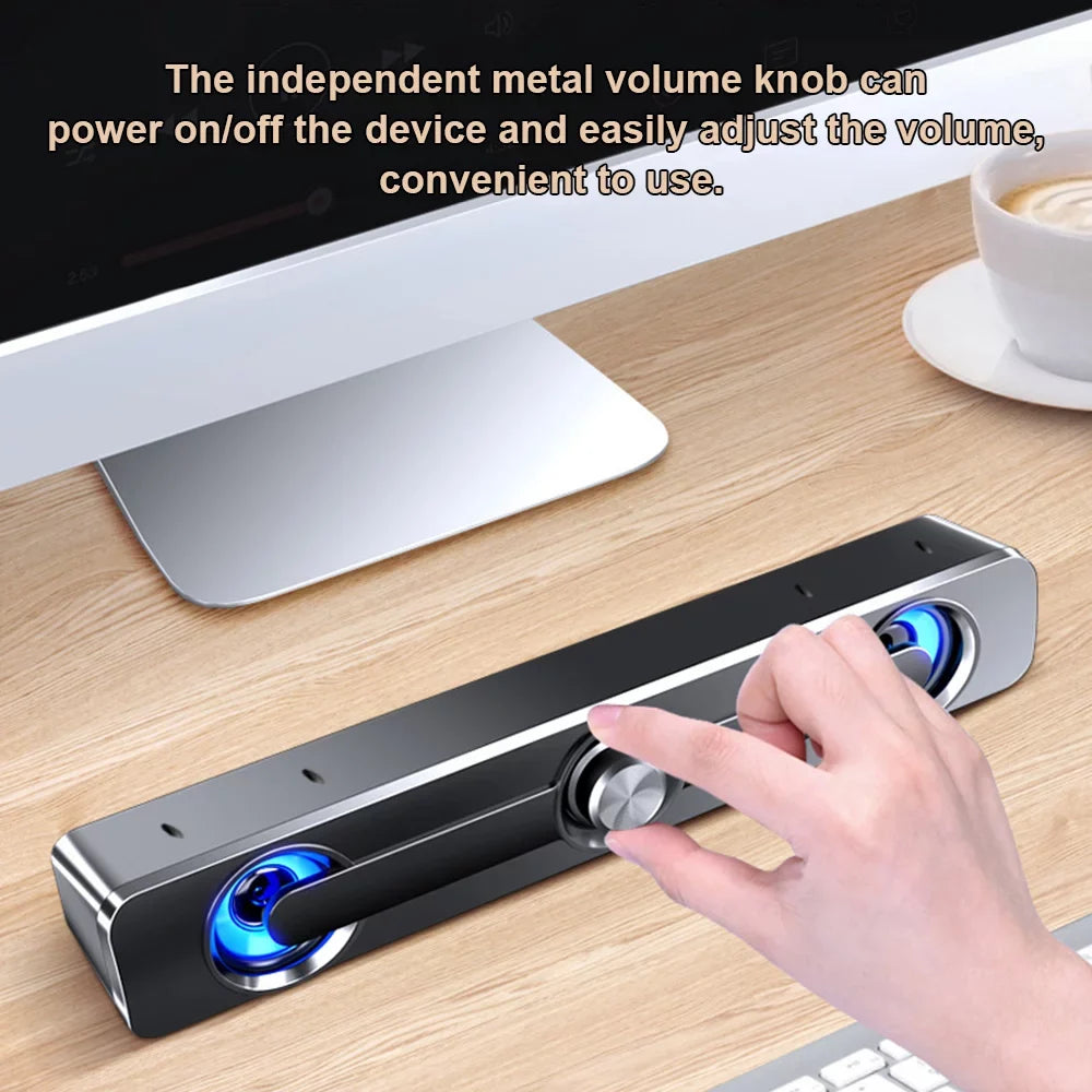 GoolRC V-111 Computer Speaker  Wired Powerful Bar Stereo Subwoofer Bass Speaker Surround Sound Box for  Laptop Phone Tablet MP3 MP4