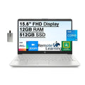 2021 15.6"  Laptop Computer, 11th Gen Intel Core i5-1135G7(Beats i7-1065g7), 12GB DDR4 , 512GB PCIe , Intel Iris Xe Graphics,  Webcam, Stereo Speakers, Windows 10, Silver, 32GB  Card