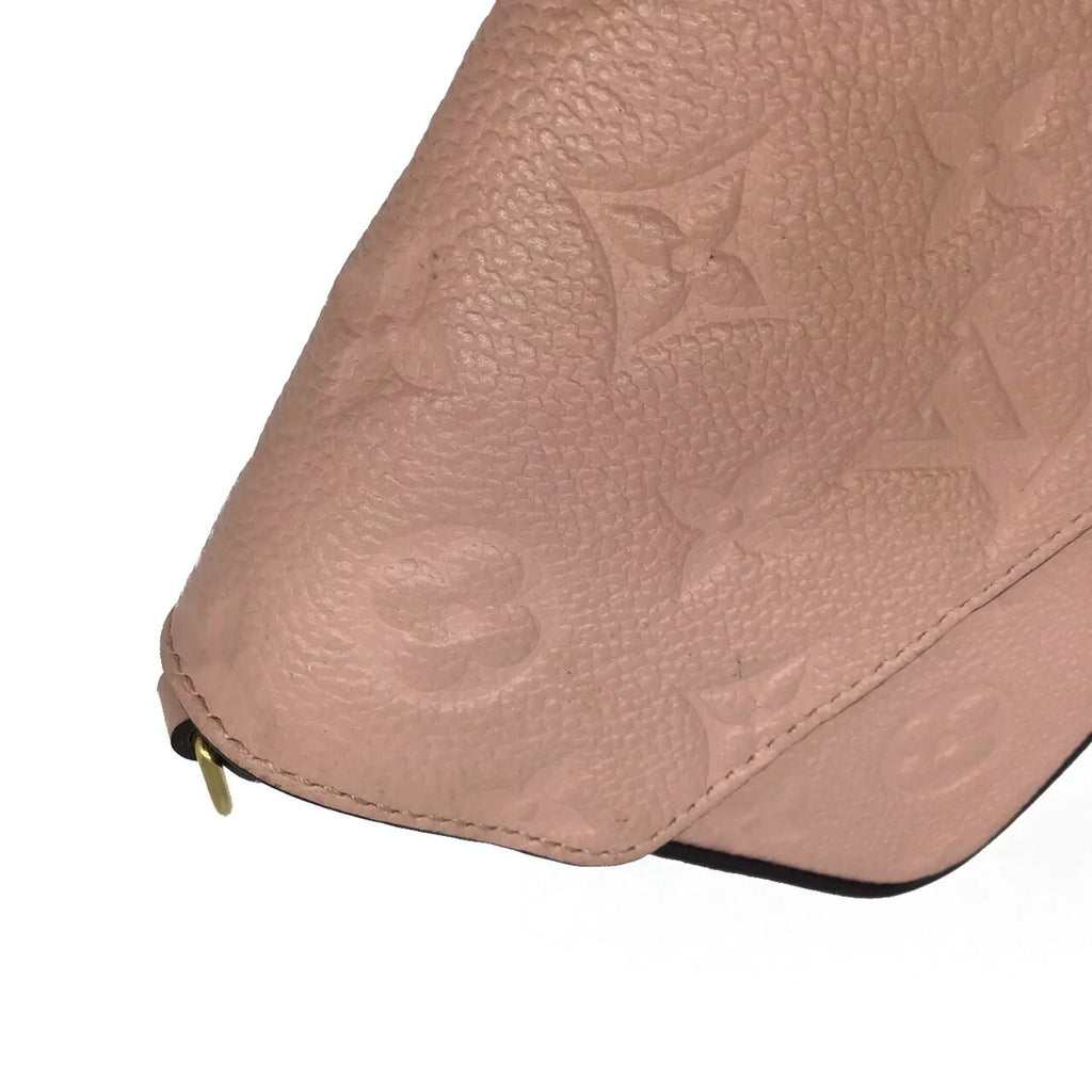 Pre-Owned   Louis Vuitton Monogram Implant Pochette Felicie M67856 Chain Wallet Bag Pink G Hardware Gold Rose Ballerine Women's (Fair)