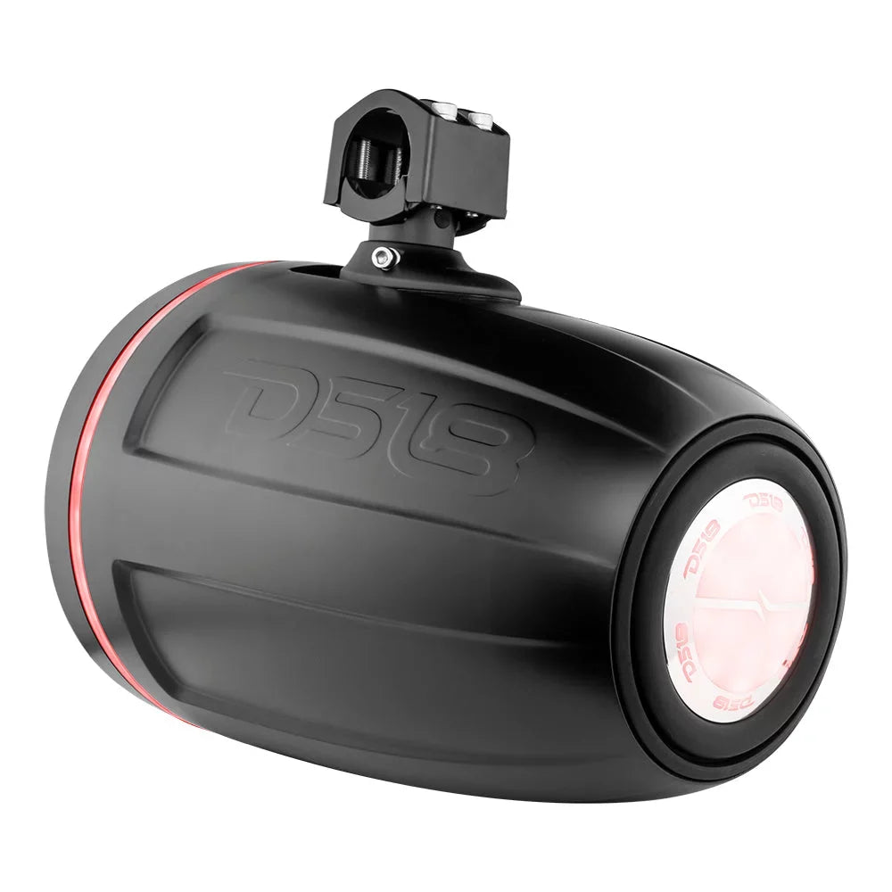 DS18  10" Neodymium Marine Towers w/Built-In Passive Radiator, 1" Driver &amp;   Lights - 900W - Black
