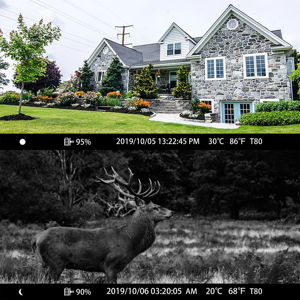 WiFi Trail Camera 30MP 1296P Bluetooth Hunting Game Camera with Infrared Night Vision Motion Activated Trail Camera with IP66 Waterproof for Wildlife Monitoring