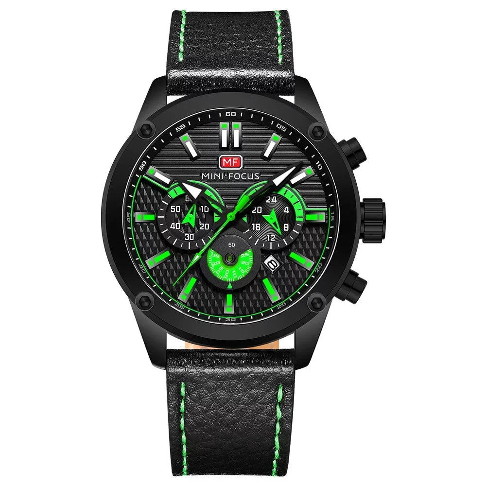 Watch Men Waterproof Black Leather Strap Luxury Brand Fashion Sport Montre Homme Wristwatch Quartz Relogio Masculino
