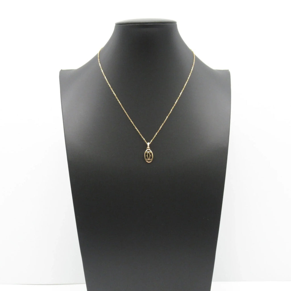 Pre-Owned  Logo double diamond Necklace Necklace Clear  K18PG(Rose Gold) Clear (Good)