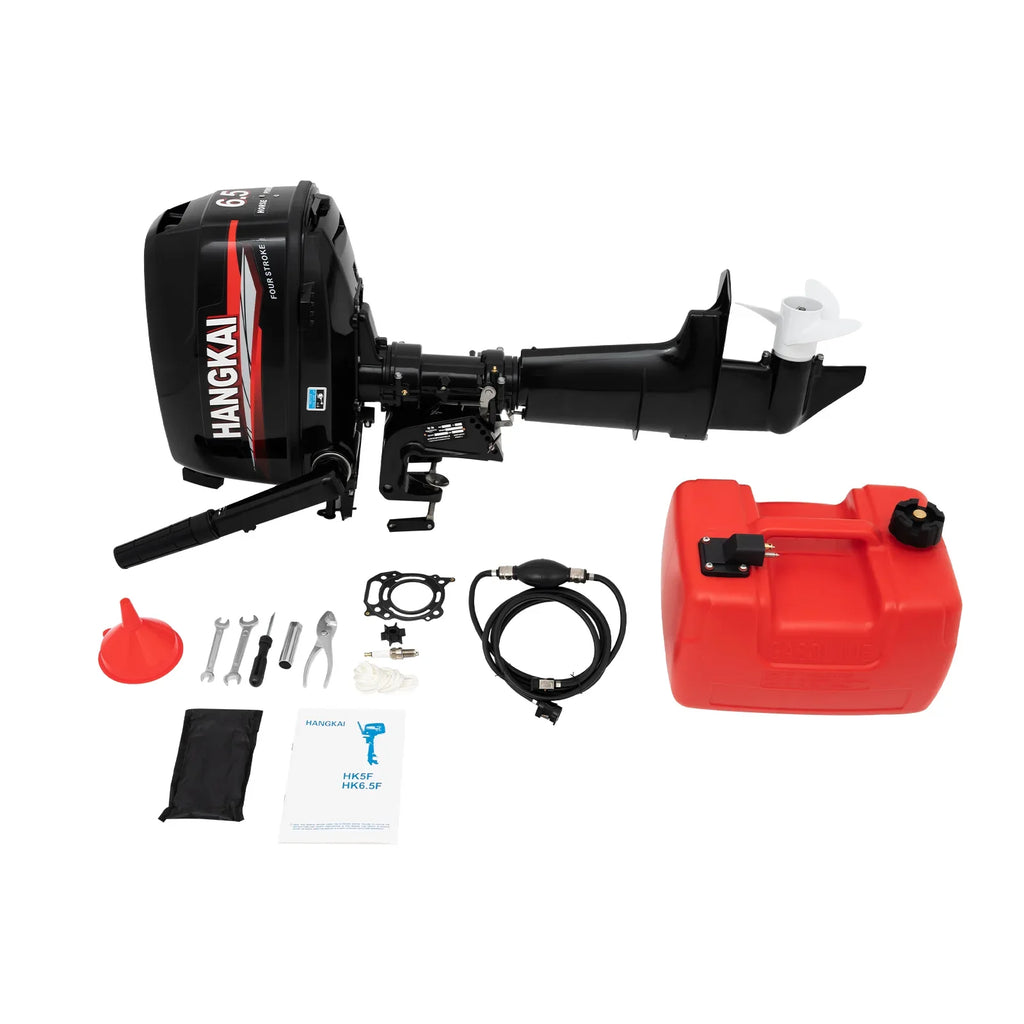 Anqidi 6.5HP 4 Stroke Outboard Motor 123CC Heavy Duty Boat Engine with Single Cylinder Water Cooling System &  Ignition Tiller Control Max 6000r/min
