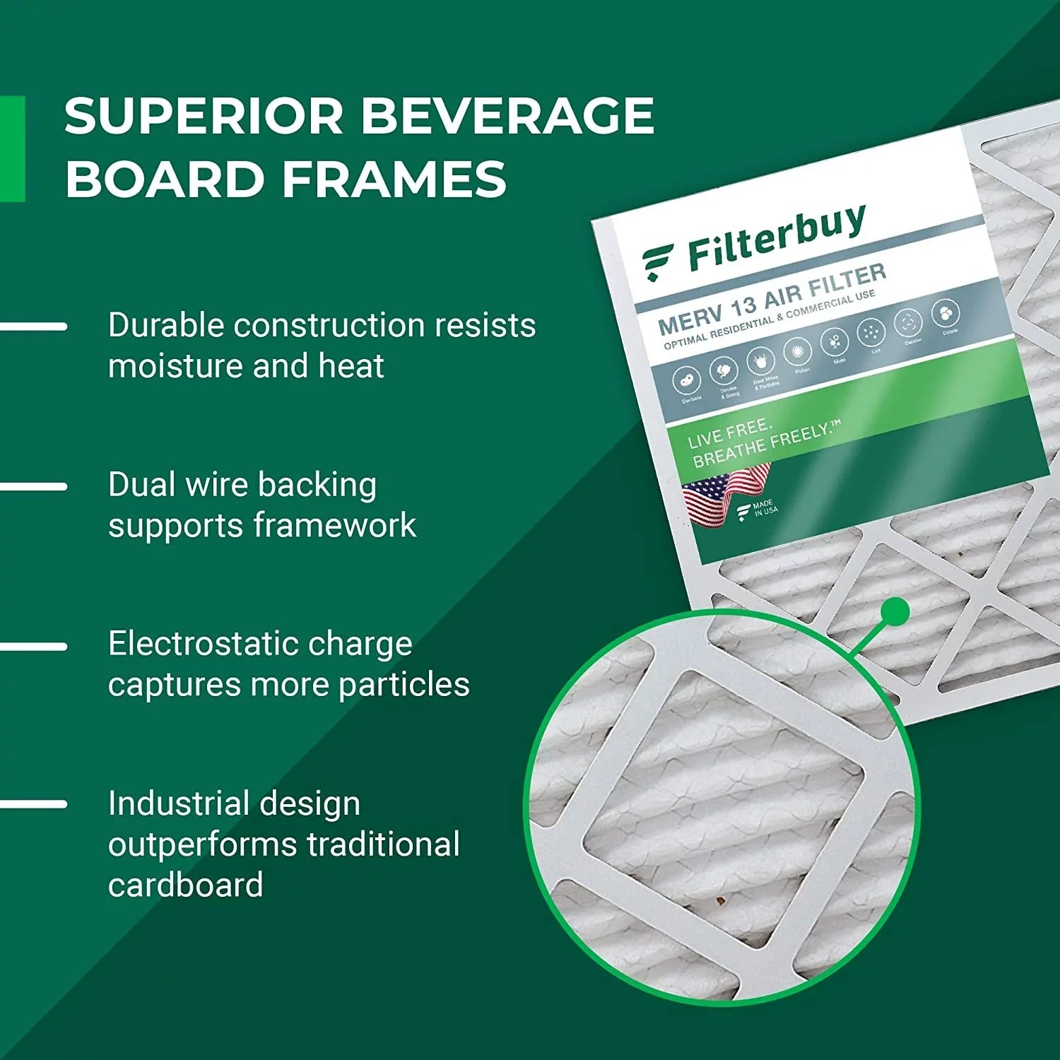Filterbuy 12x20x1  13 Pleated   Furnace Air Filters (4-Pack)