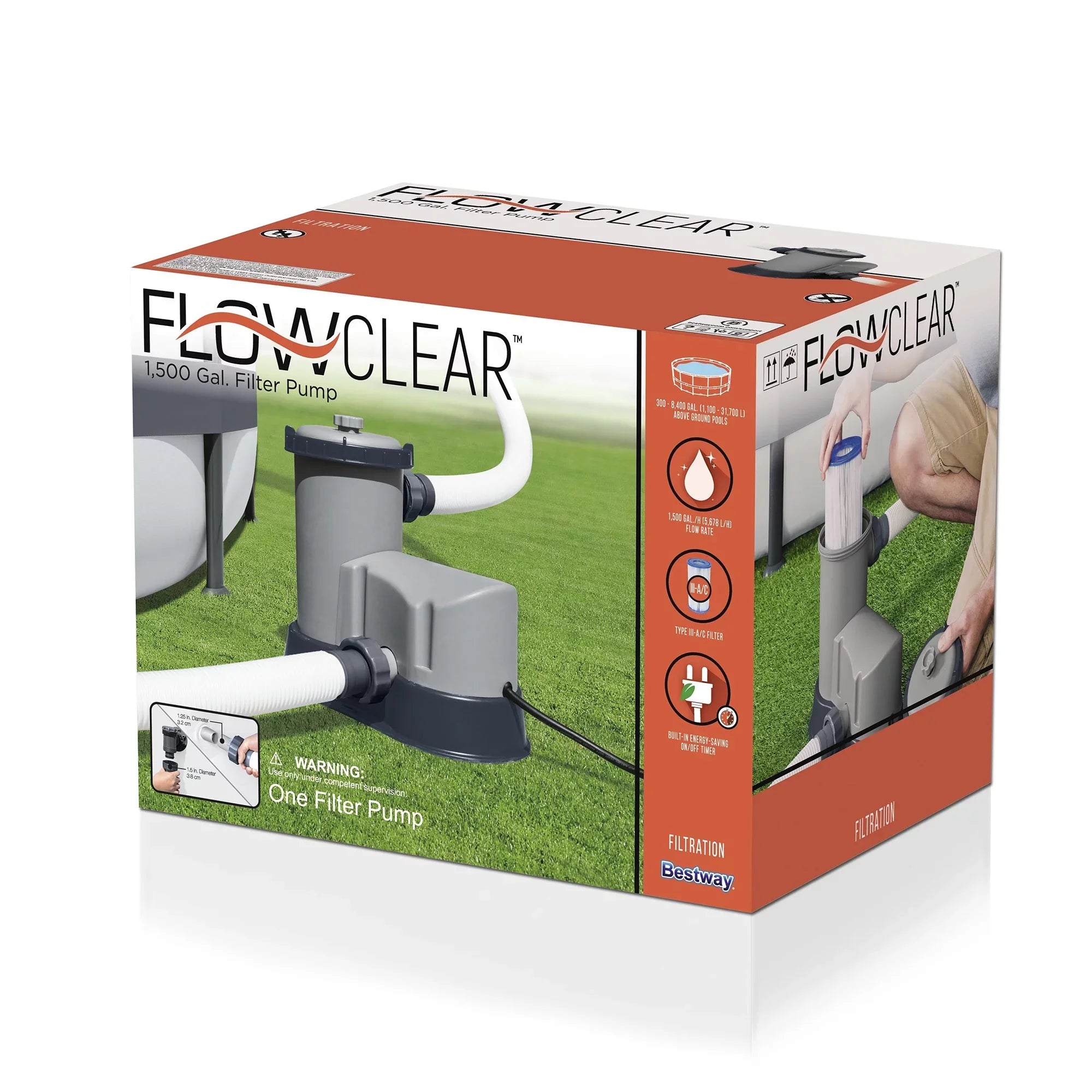 Bestway 58390E Flowclear 1500  Filter Pump for Above Ground Pools