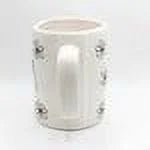 Rae Dunn  Ivory Ceramic Mug Black  Letters Black Daisys 16 oz dishwasher safe may get hot in Microwave Mother's Day